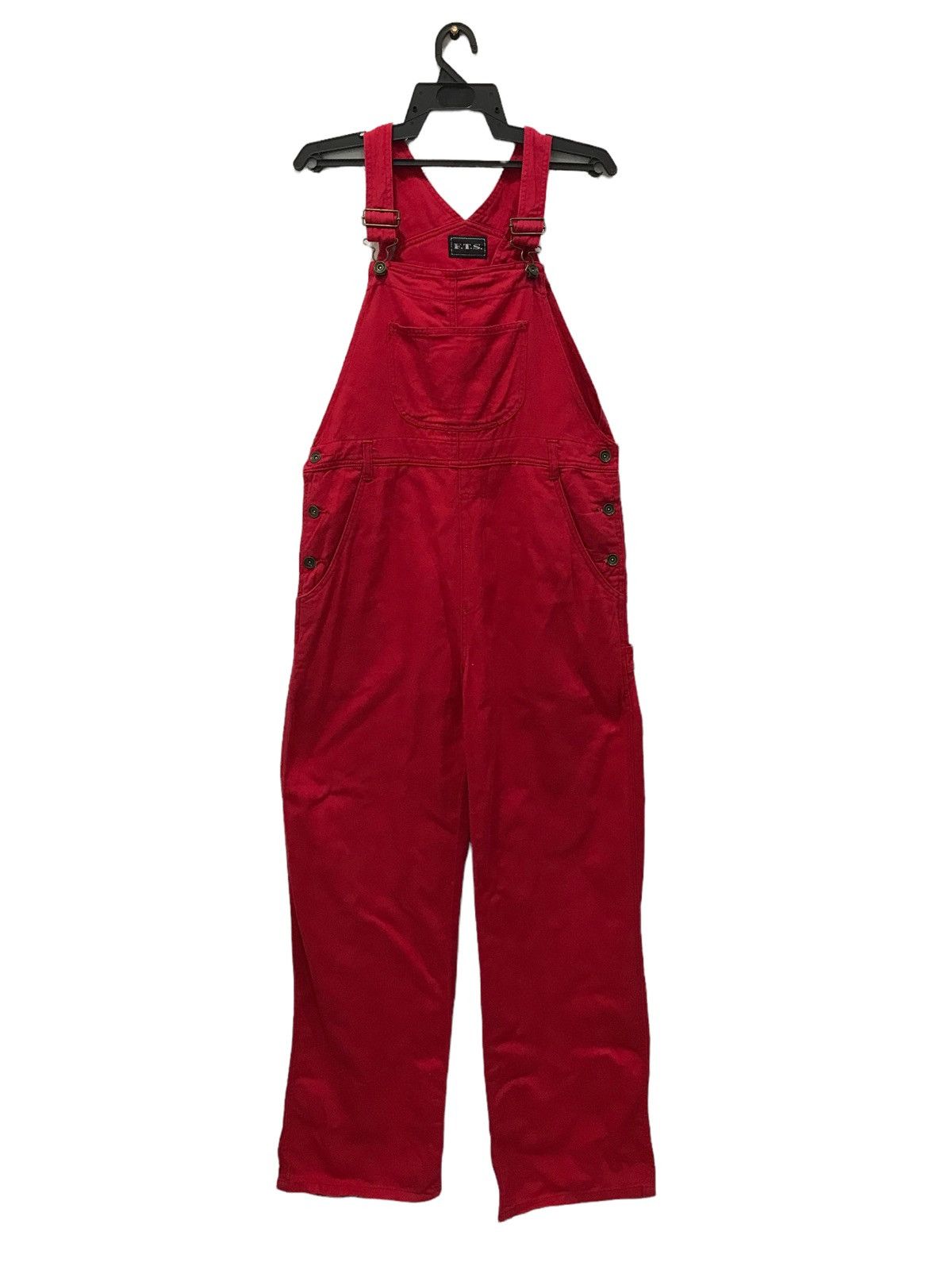 Japanese Brand Vintage Y2k F.T.S. Red Cotton Overalls Japanese Label Size M Size US 36 / EU 52 - 1 Thumbnail