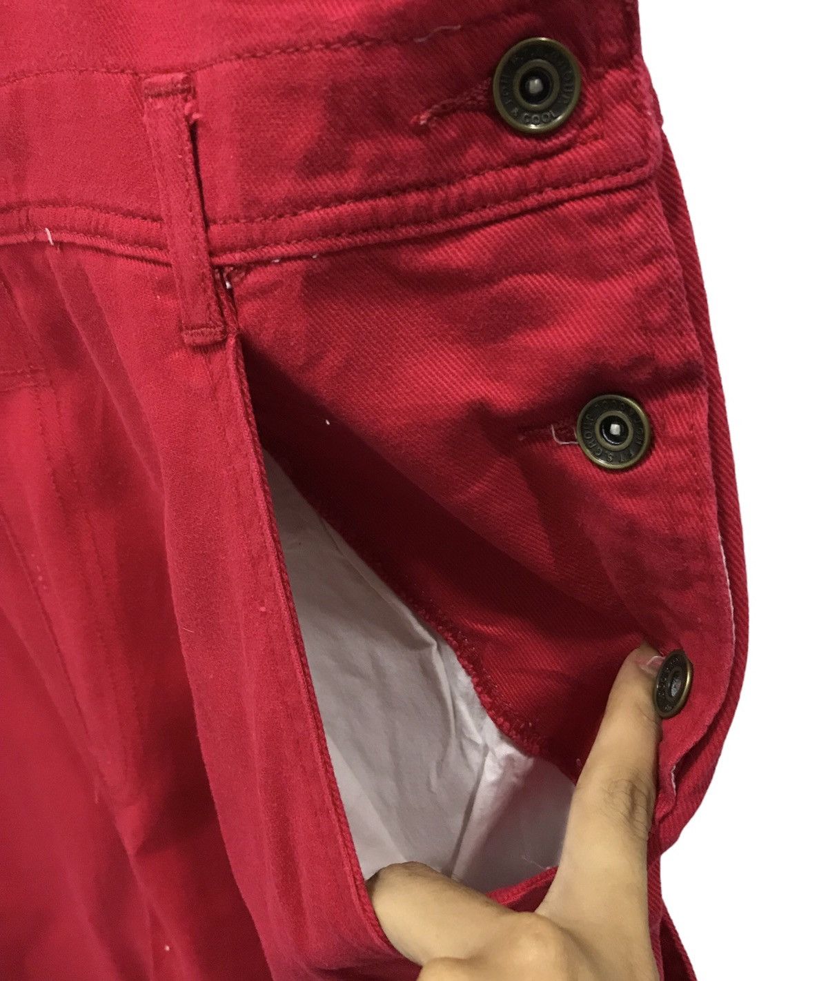 Japanese Brand Vintage Y2k F.T.S. Red Cotton Overalls Japanese Label Size M Size US 36 / EU 52 - 8 Thumbnail