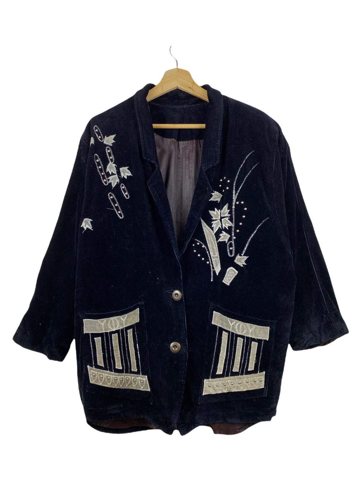 Japanese Brand × Vintage Vintage Embroidery velvet jacket Size US L / EU 52-54 / 3 - 1 Thumbnail