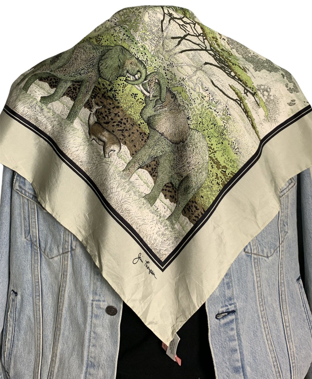 Cravate Vintage Jim Thompson 100% Soie - Longueur 145 Cm - Multicolore - Occasion