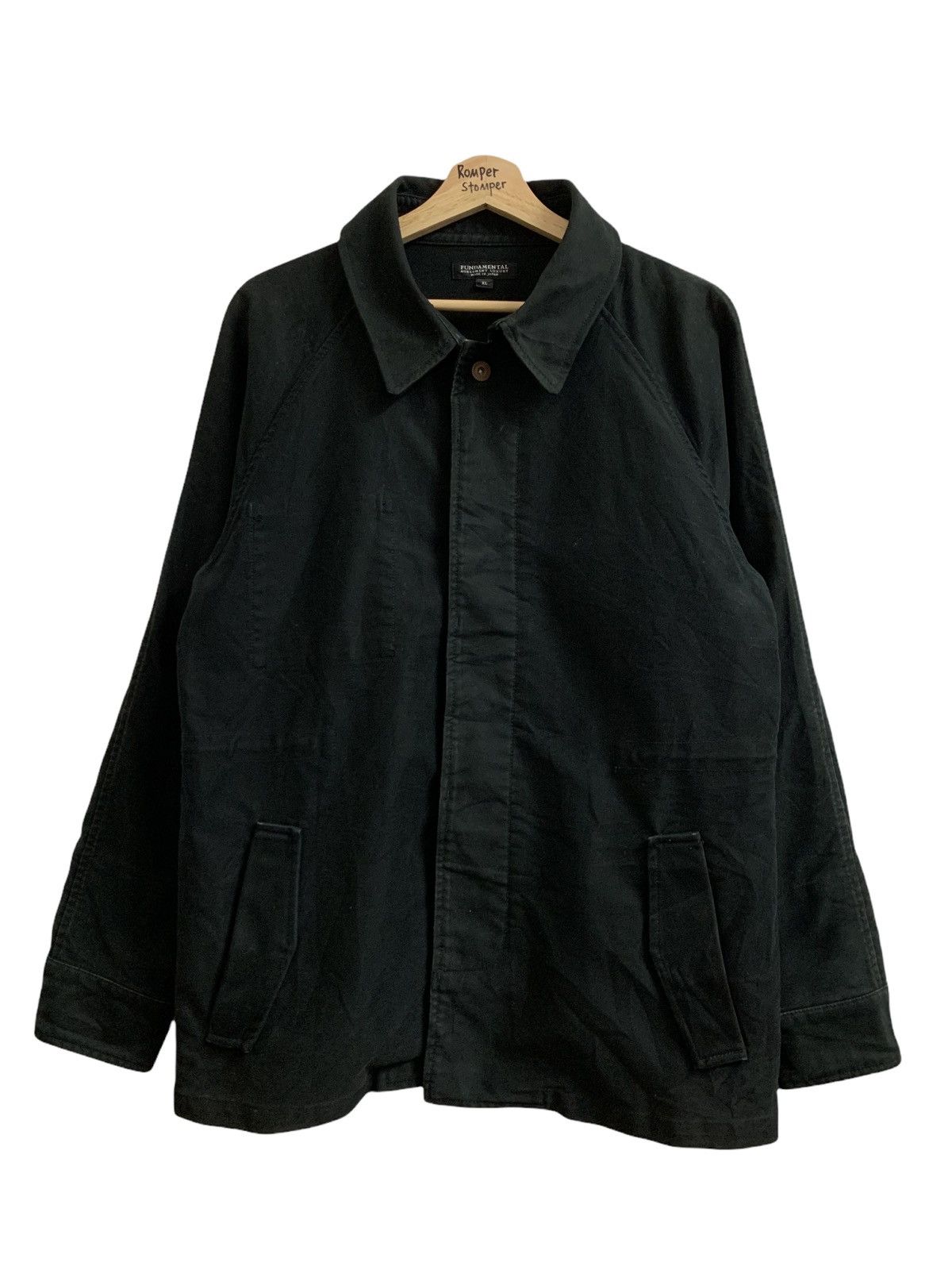 image of Fdmtl Fundamental Hidden Button Jacket in Black, Men's (Size Medium)