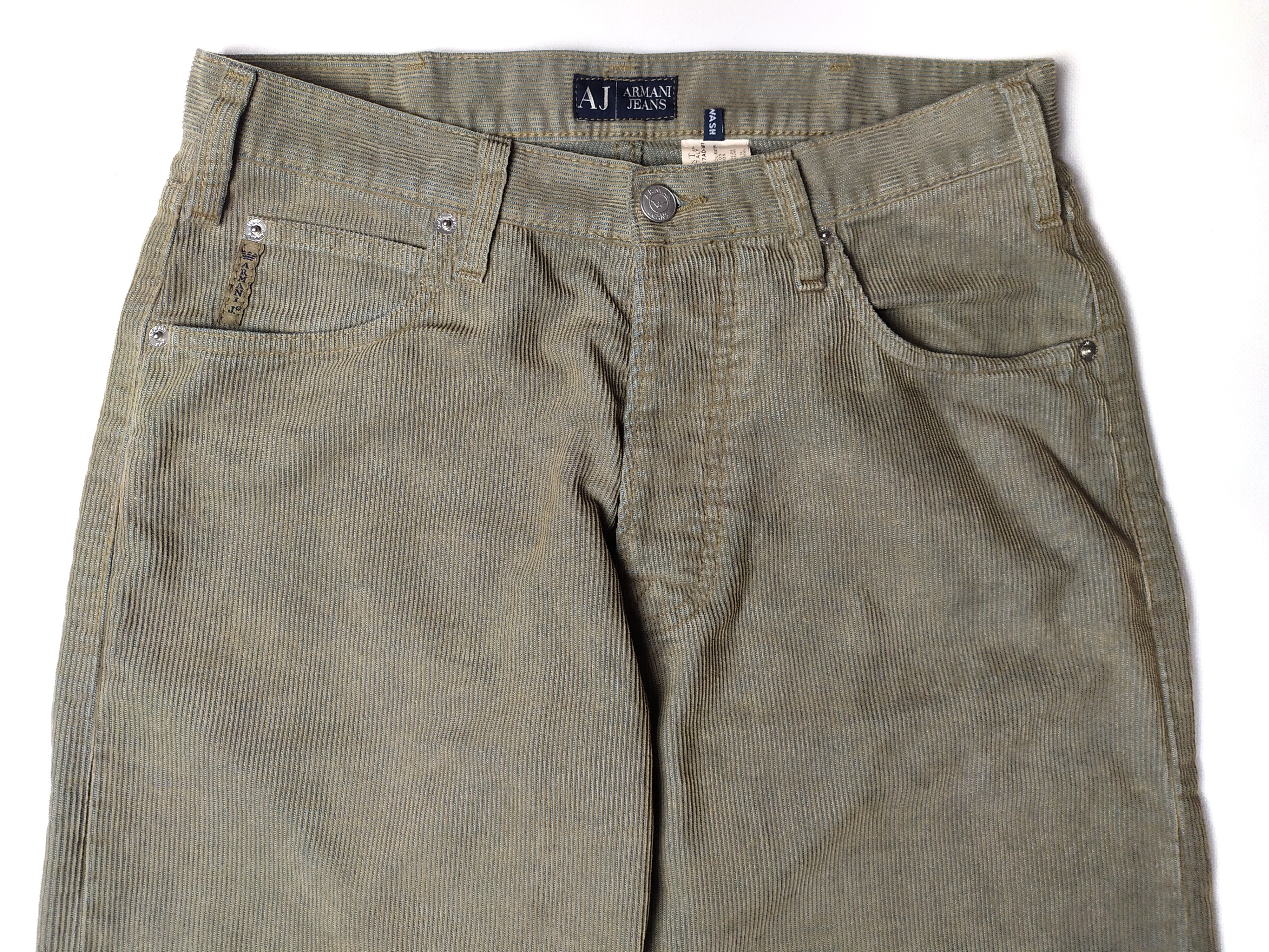 Armani Armani Jeans Corduroy Casual Beige Italy Pants Size US 29 - 4 Thumbnail