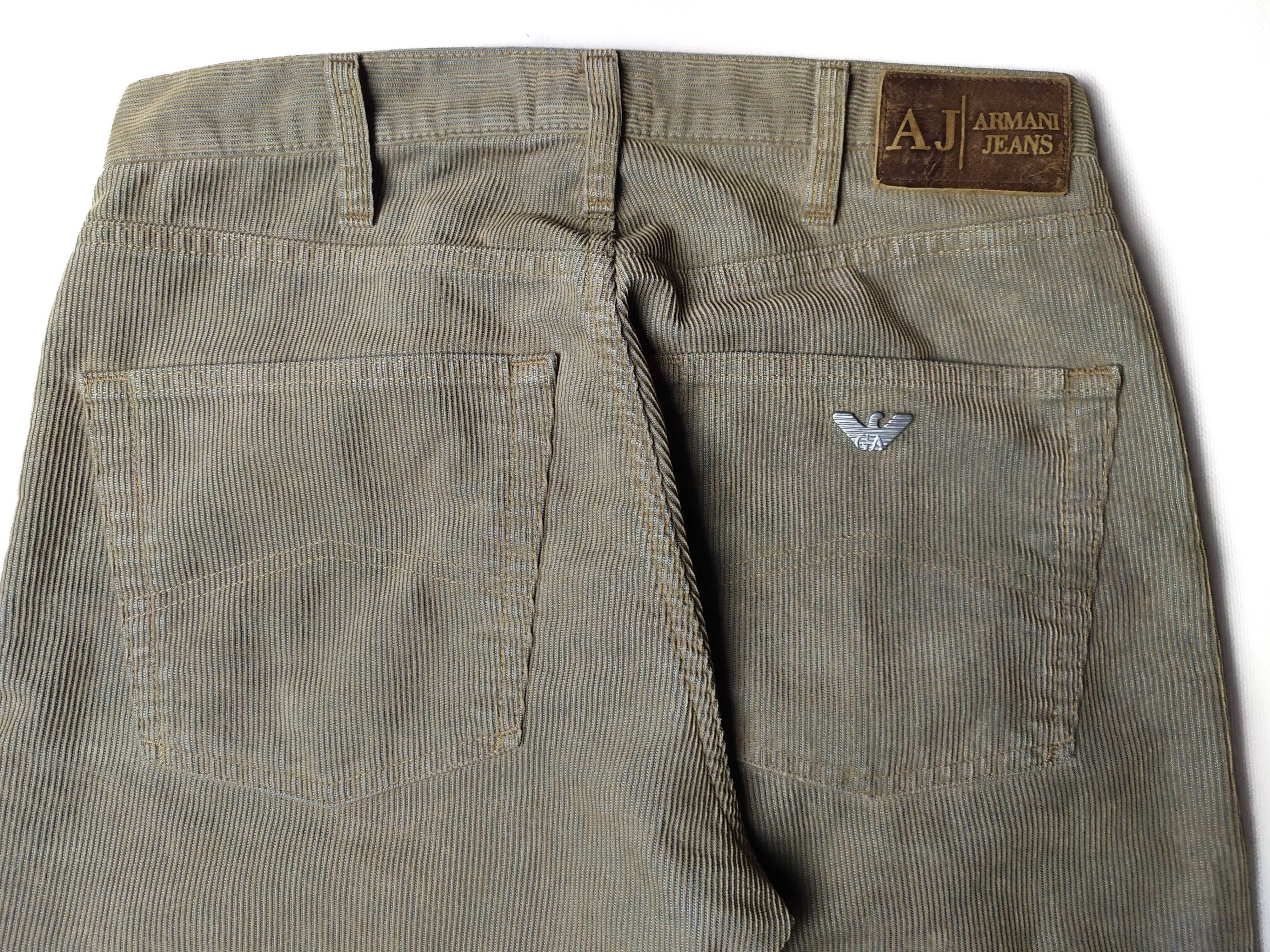 Armani Armani Jeans Corduroy Casual Beige Italy Pants Size US 29 - 10 Thumbnail