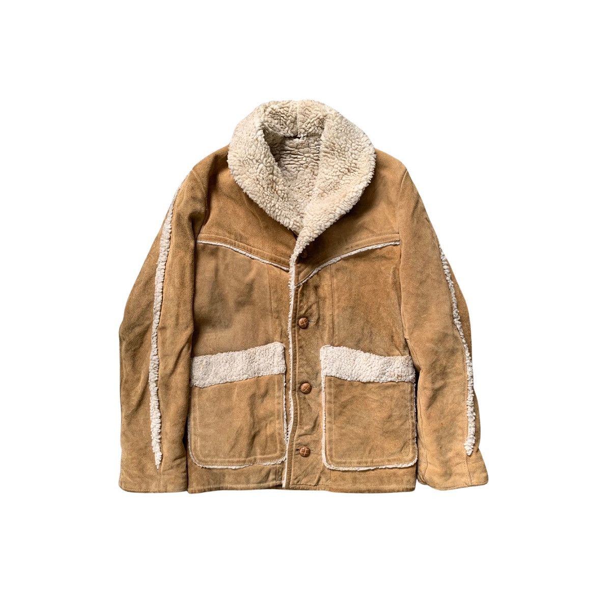 Other Rare Buttons Suede Leather Jacket B-3 Style Size US M / EU 48-50 / 2 - 1 Thumbnail