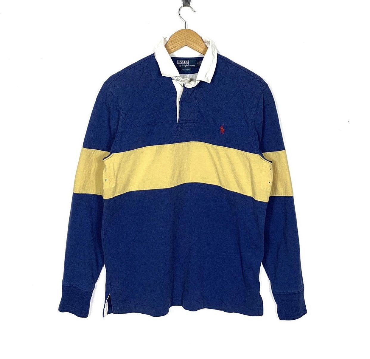 image of Archival Clothing x Polo Ralph Lauren Rugby Shirt Multicolour in Blue, Men's (Size Medium)