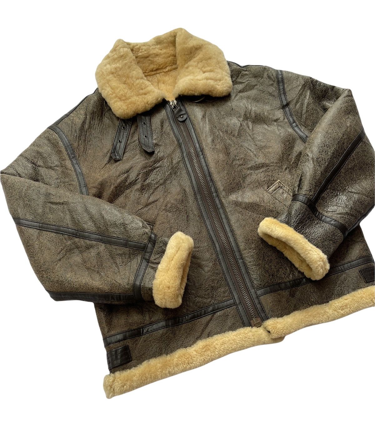 Vintage 1986 Giorgio Sappini Sheepskin B3 Winter Jacket Size US L / EU 52-54 / 3 - 3 Thumbnail