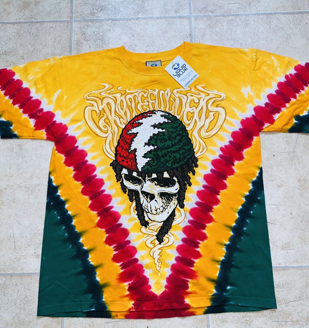 image of Flatbush Zombies x Grateful Dead Liquidblue 2003 Rasta Dead Dye Nikesb Pleasures Travis Skott in Ye