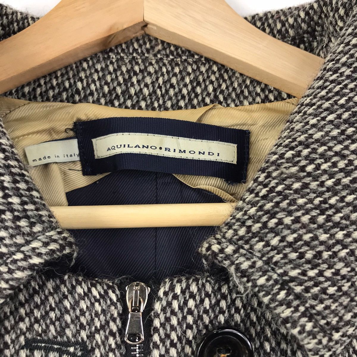 Vintage AQUILANO LIMONDI ITALY Designer Check Grey Coat Size US M / EU 48-50 / 2 - 4 Thumbnail