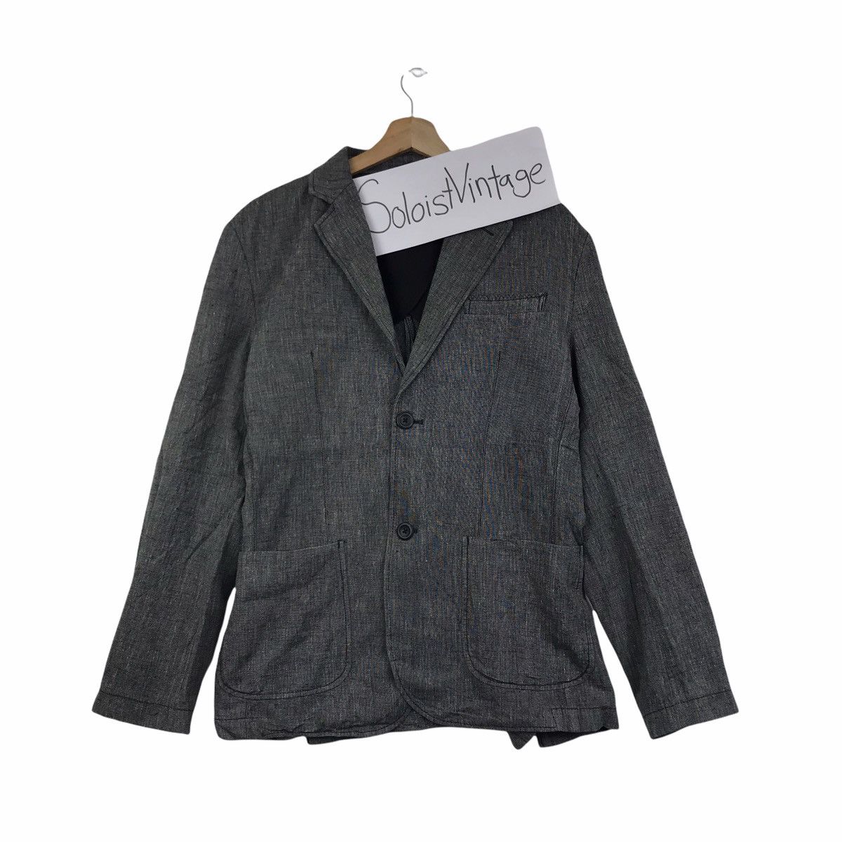Vintage CLASSICACITY JAPANESE BRAND Design Grey Coat Blazer Size US L / EU 52-54 / 3 - 1 Thumbnail
