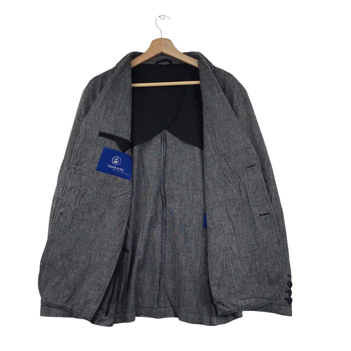 Vintage CLASSICACITY JAPANESE BRAND Design Grey Coat Blazer Size US L / EU 52-54 / 3 - 5 Thumbnail