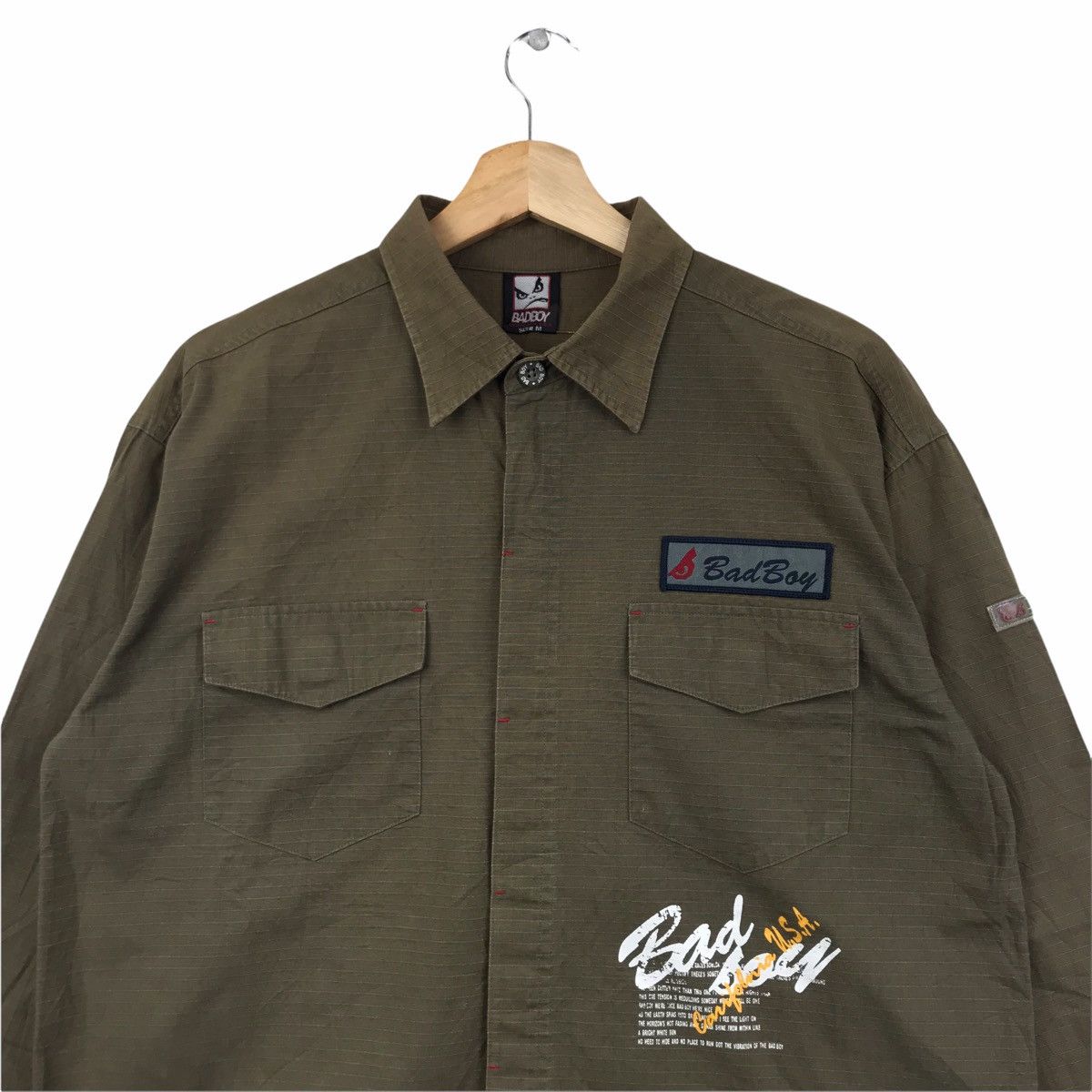 Vintage BAD BOY USA Army Green Jacket Bomber Size US M / EU 48-50 / 2 - 3 Thumbnail