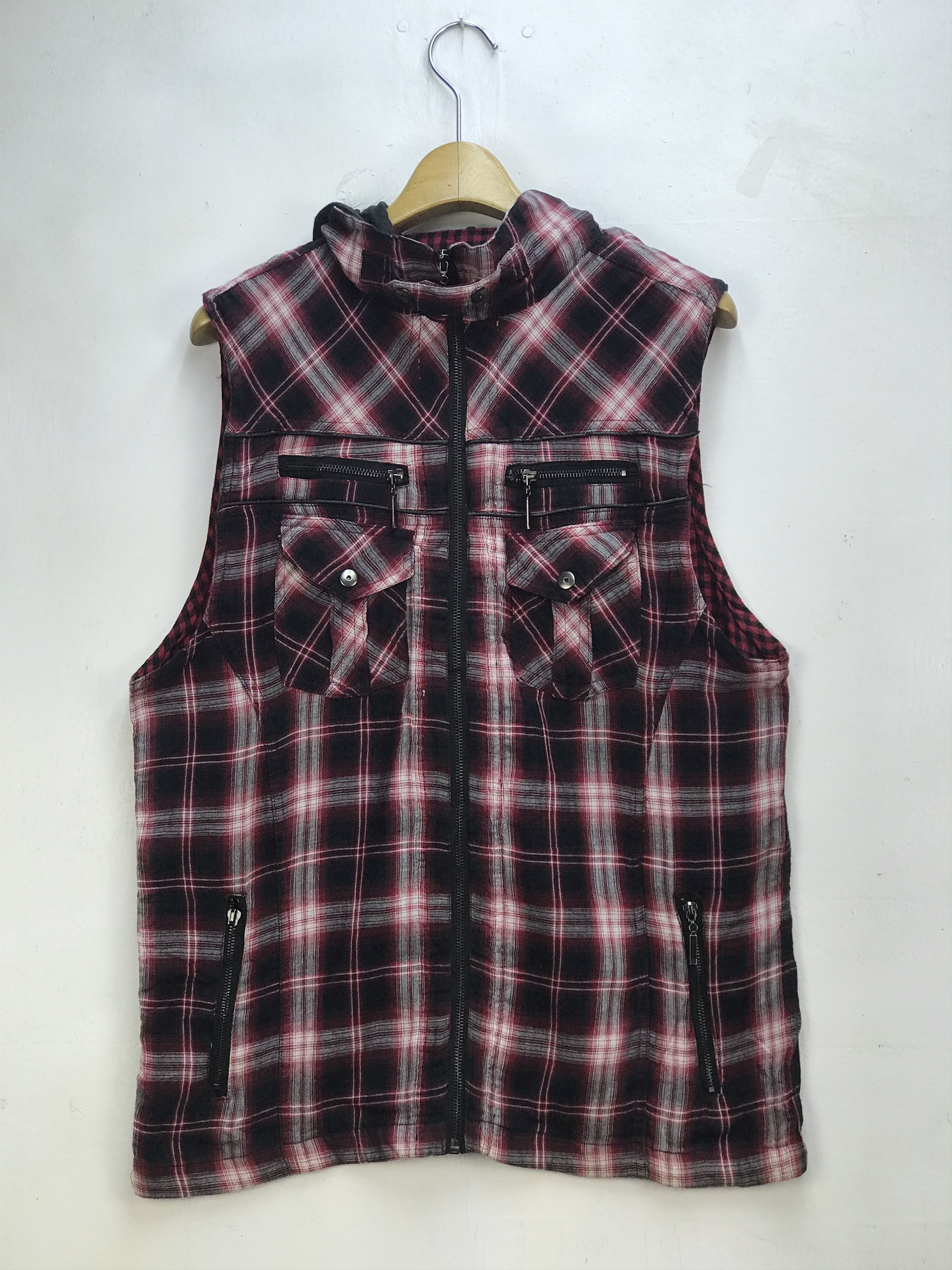 Japanese Brand OMKOZ PUNK STYLE CHECKERED VEST Size US XL / EU 56 / 4 - 1 Thumbnail