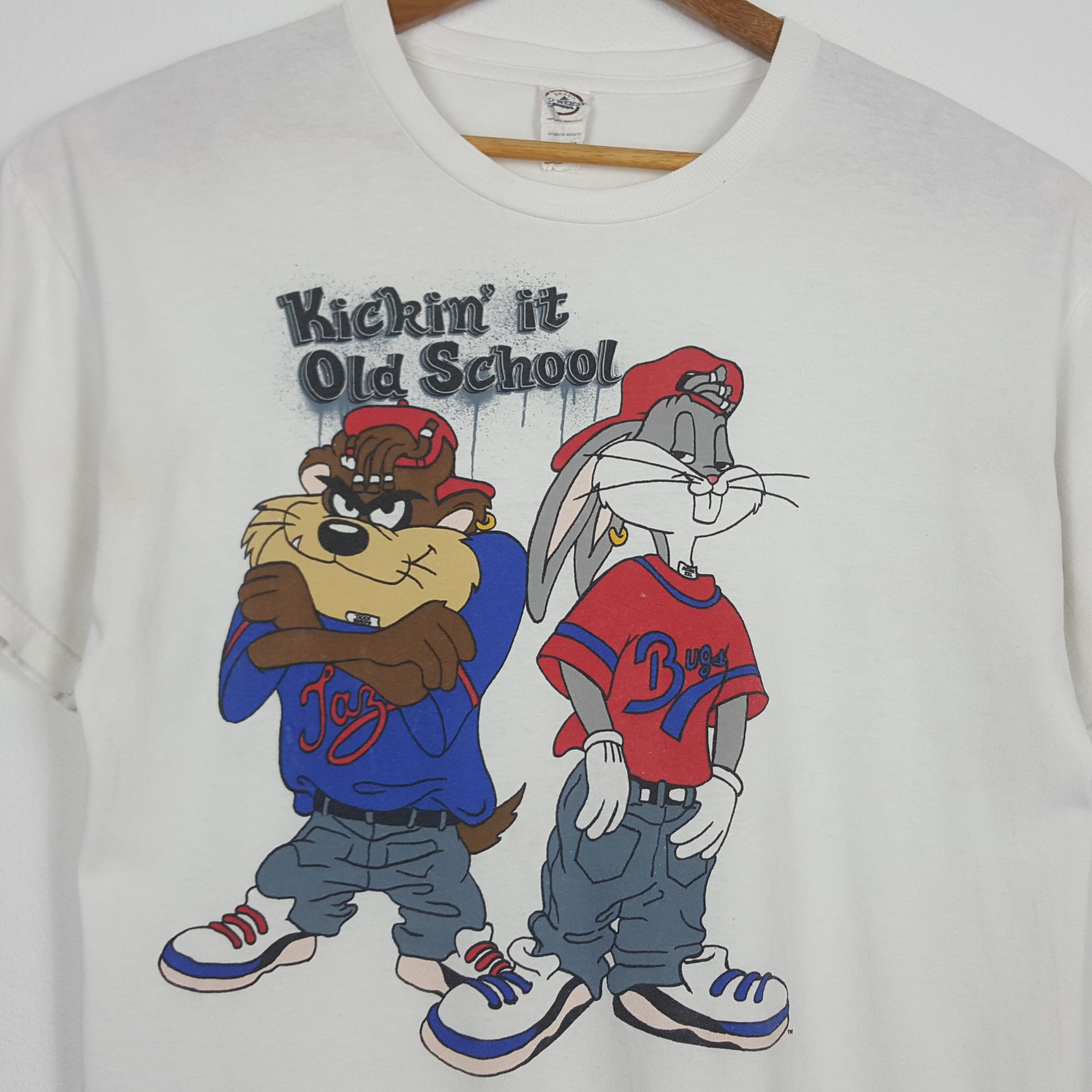 Cartoon Network × Vintage × Warner Bros Vintage Bugs Bunny Tazmania Kicking it Old School Hip Hop Size US L / EU 52-54 / 3 - 2 Thumbnail