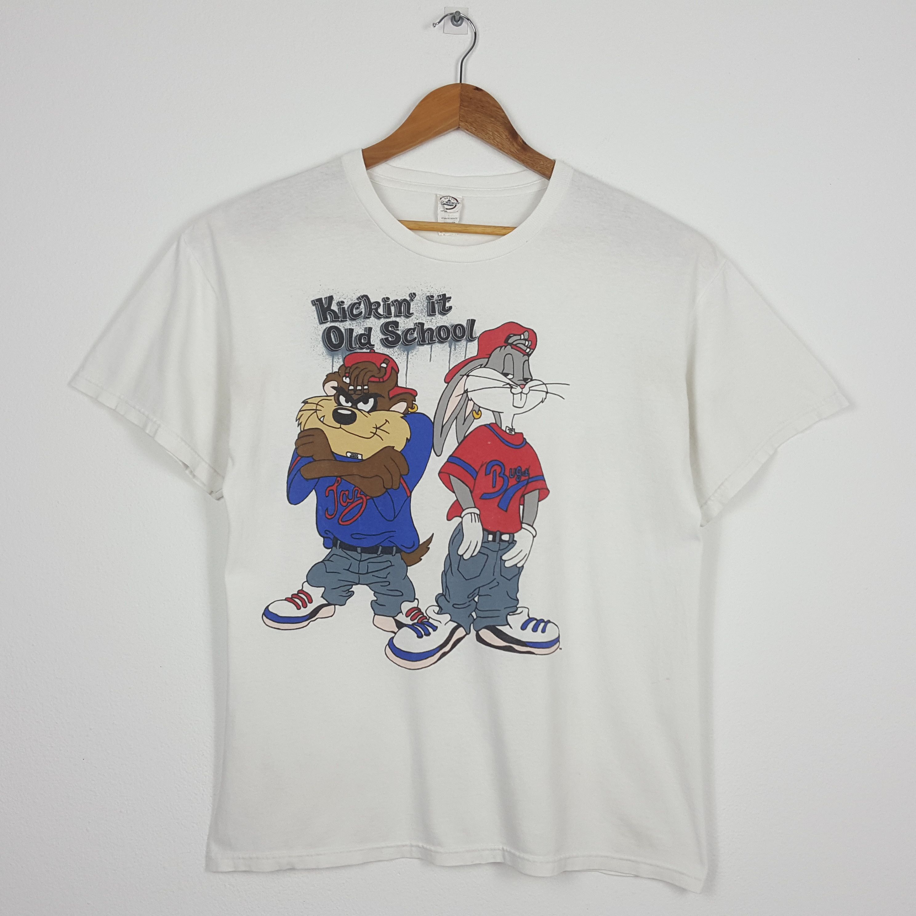 Cartoon Network × Vintage × Warner Bros Vintage Bugs Bunny Tazmania Kicking it Old School Hip Hop Size US L / EU 52-54 / 3 - 1 Thumbnail