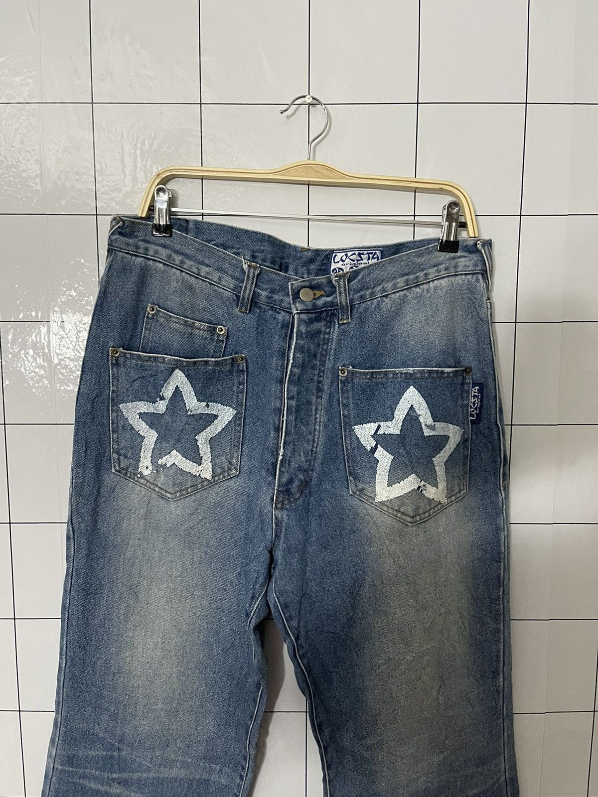 Japanese Brand × Vintage Vintage Loc Star Printed Logo Rare Design Denim Jeans Size US 34 / EU 50 - 7 Thumbnail