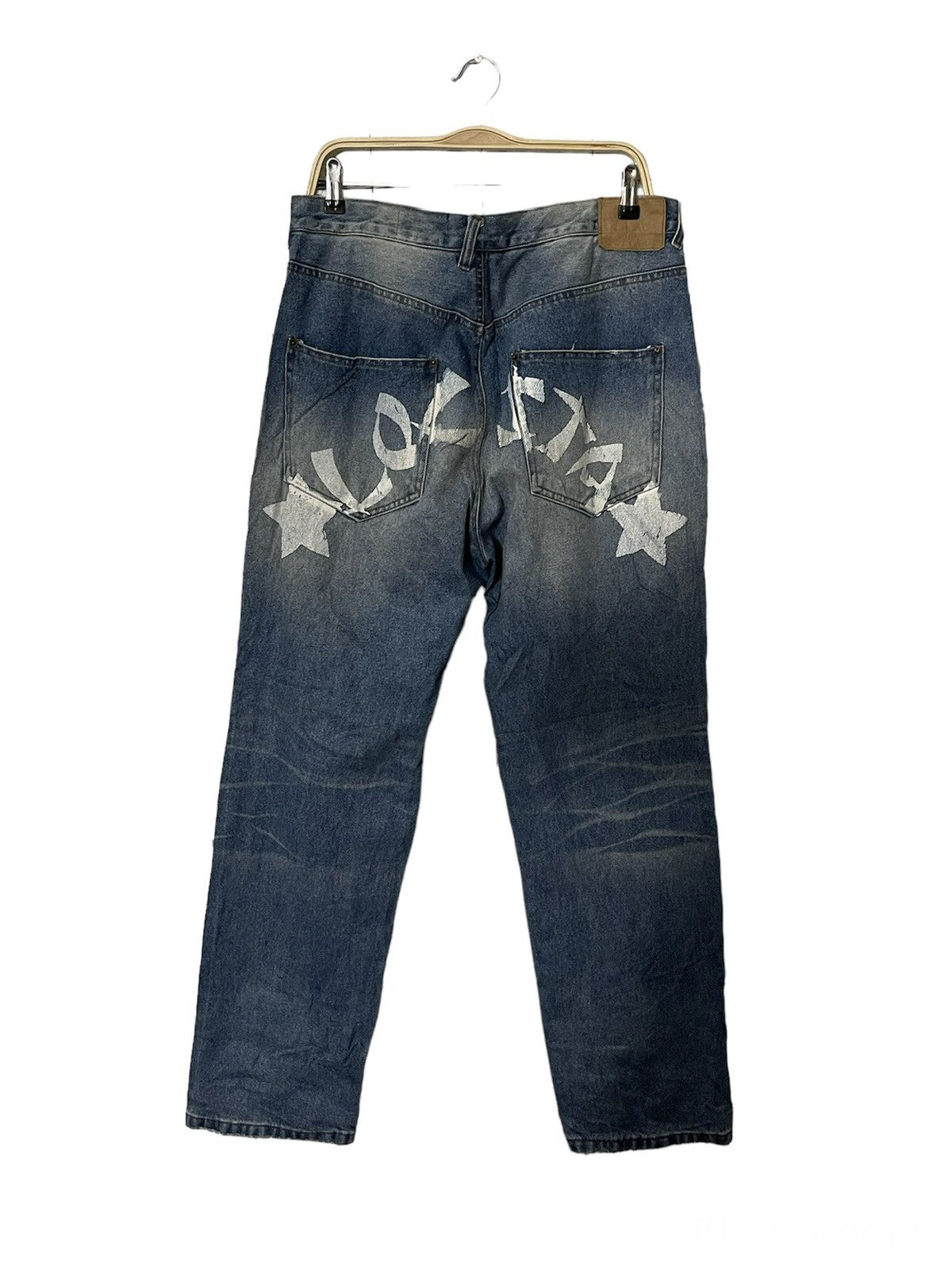 Japanese Brand × Vintage Vintage Loc Star Printed Logo Rare Design Denim Jeans Size US 34 / EU 50 - 1 Thumbnail