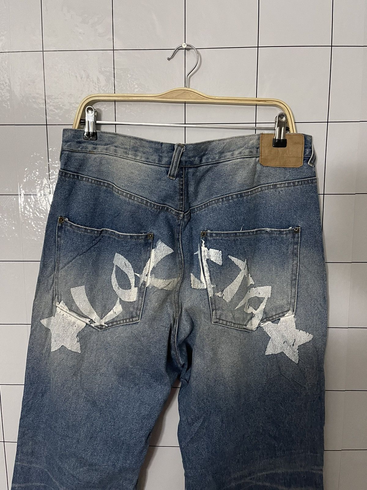 Japanese Brand × Vintage Vintage Loc Star Printed Logo Rare Design Denim Jeans Size US 34 / EU 50 - 2 Thumbnail