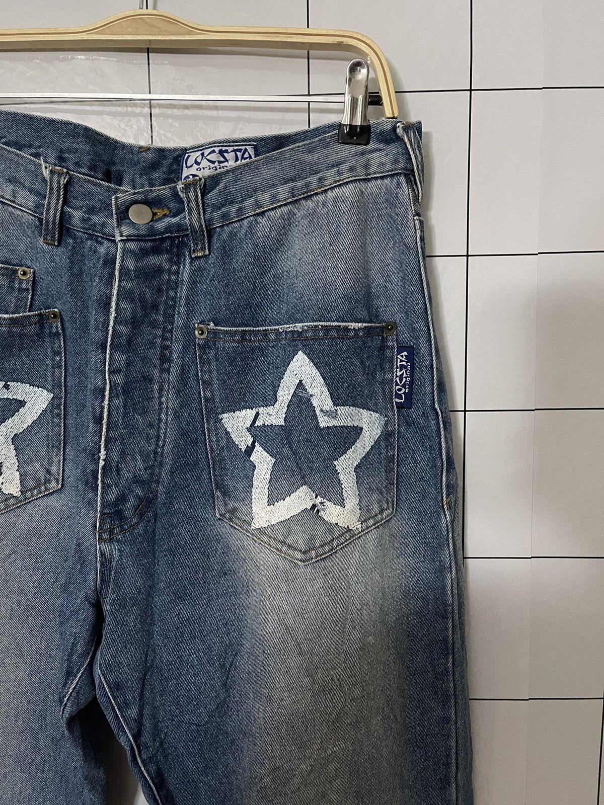 Japanese Brand × Vintage Vintage Loc Star Printed Logo Rare Design Denim Jeans Size US 34 / EU 50 - 9 Thumbnail
