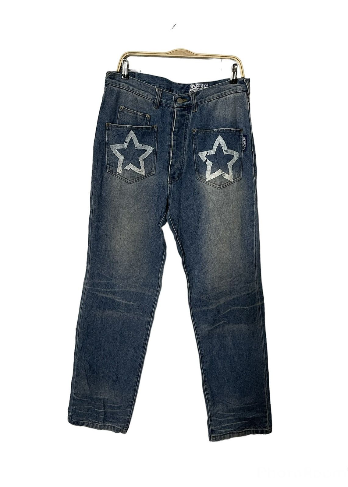 Japanese Brand × Vintage Vintage Loc Star Printed Logo Rare Design Denim Jeans Size US 34 / EU 50 - 6 Thumbnail