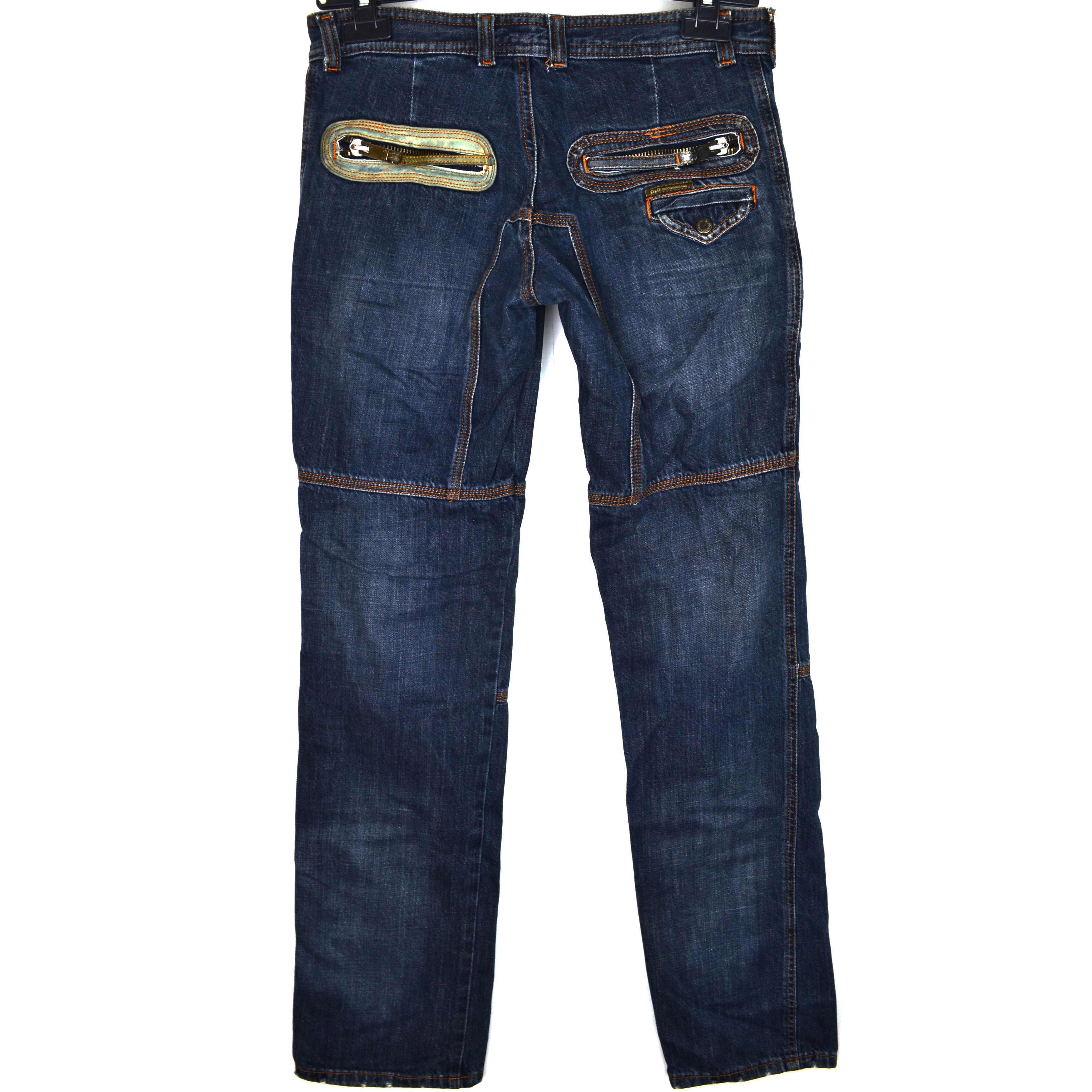 Dolce & Gabbana DOLCE GABBANA Jeans Denim D&G Pants 2003 Zip Leather Size US 28 / EU 44 - 2 Thumbnail