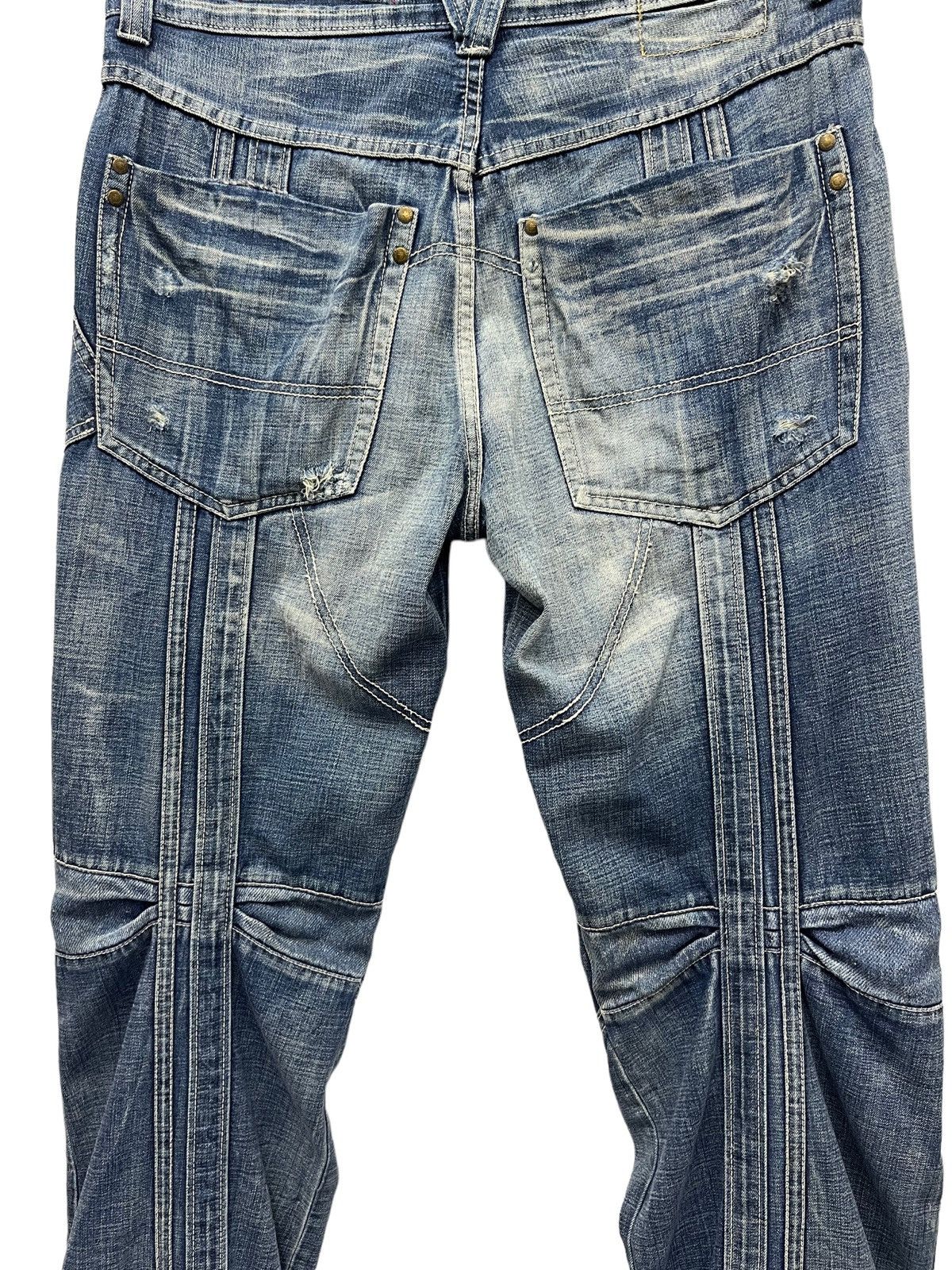 Other FYE🔥TOUGH JEANSMITH Designer Distressed Bartack Denim Pants Size US 34 / EU 50 - 11 Thumbnail