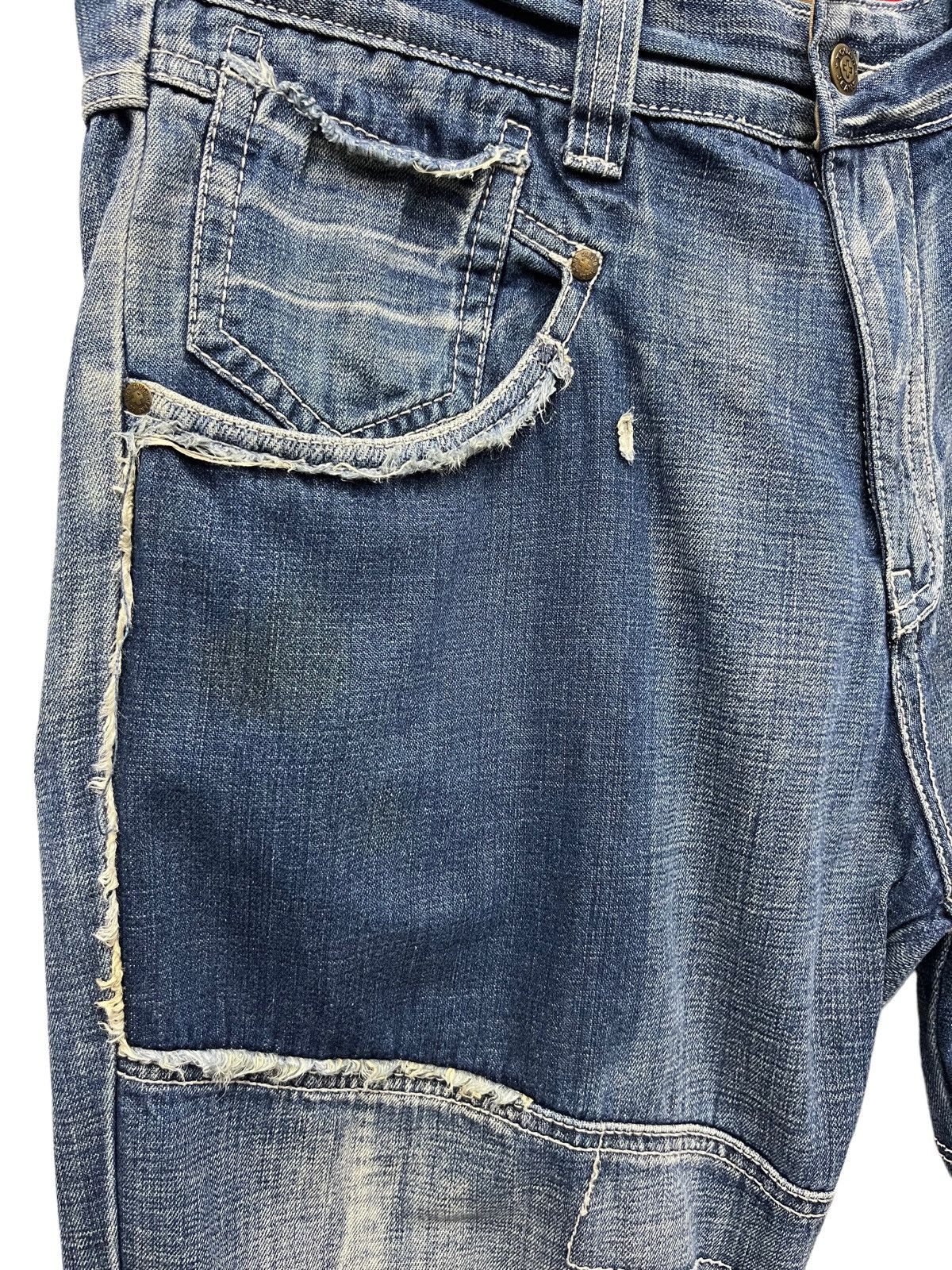 Other FYE🔥TOUGH JEANSMITH Designer Distressed Bartack Denim Pants Size US 34 / EU 50 - 3 Thumbnail
