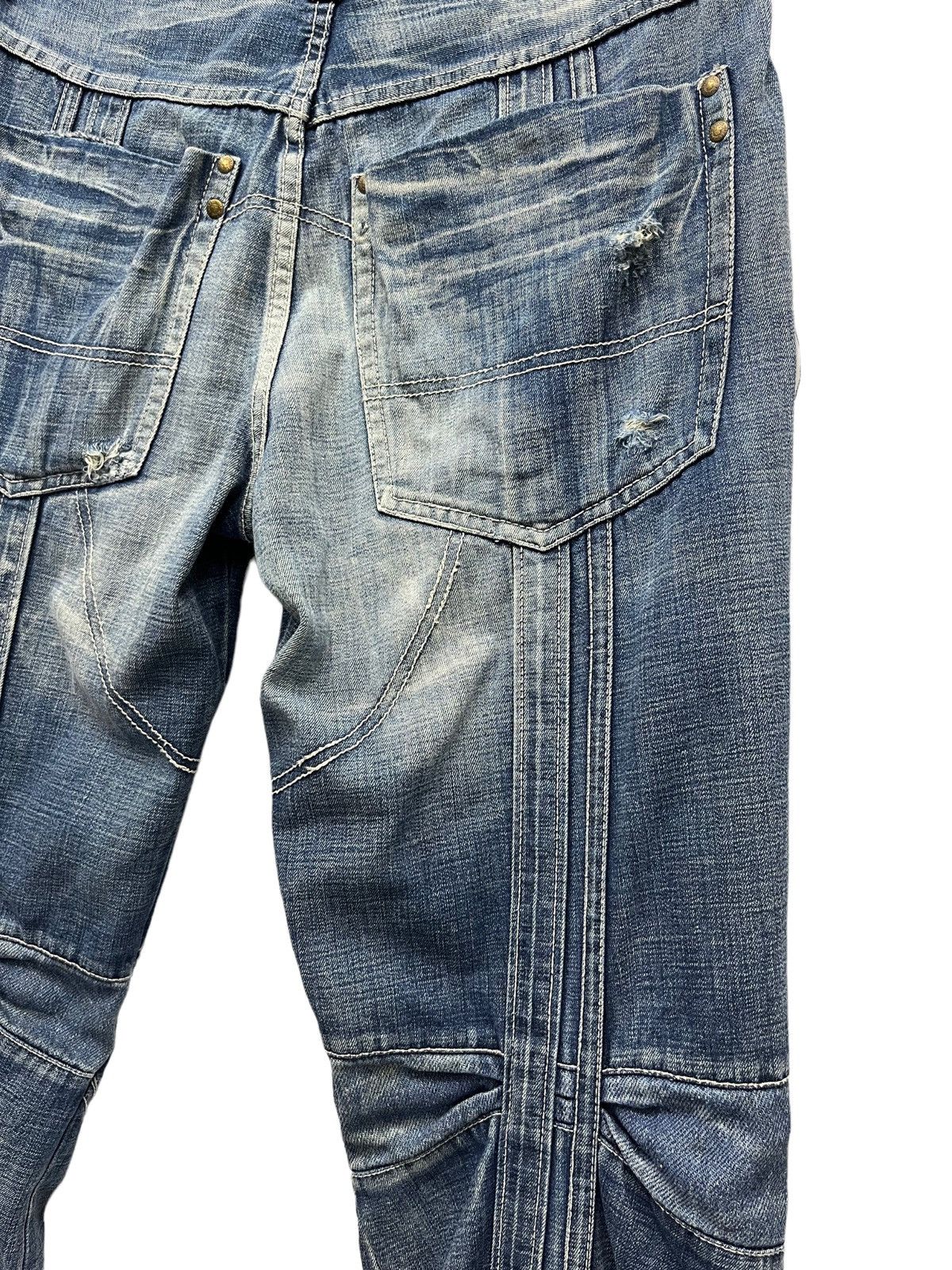 Other FYE🔥TOUGH JEANSMITH Designer Distressed Bartack Denim Pants Size US 34 / EU 50 - 13 Thumbnail