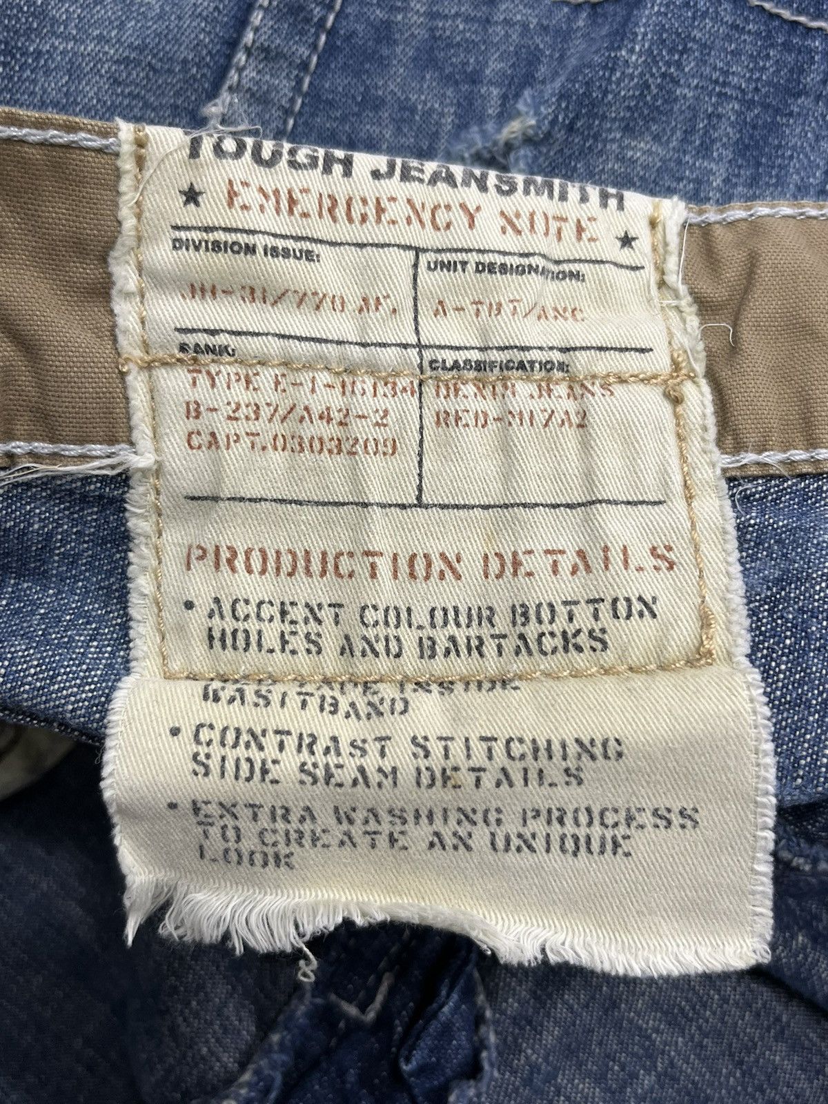 Other FYE🔥TOUGH JEANSMITH Designer Distressed Bartack Denim Pants Size US 34 / EU 50 - 18 Thumbnail