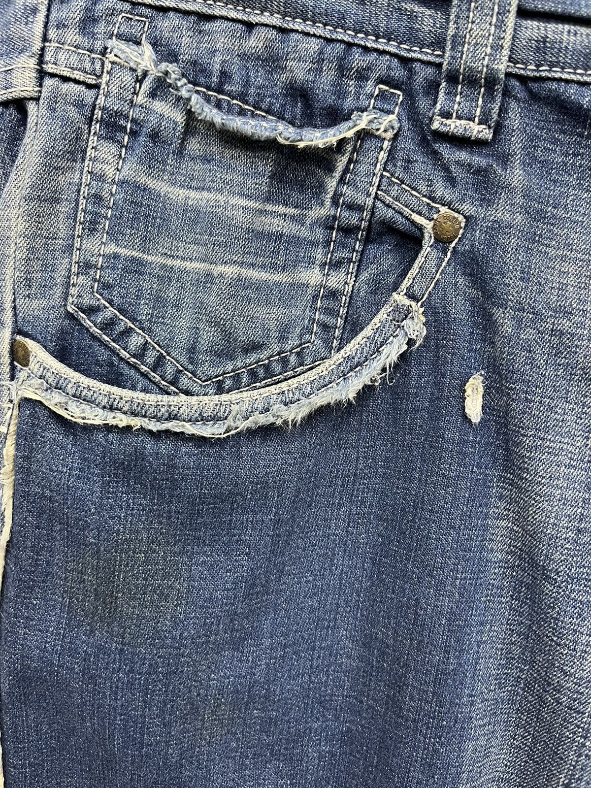 Other FYE🔥TOUGH JEANSMITH Designer Distressed Bartack Denim Pants Size US 34 / EU 50 - 5 Thumbnail