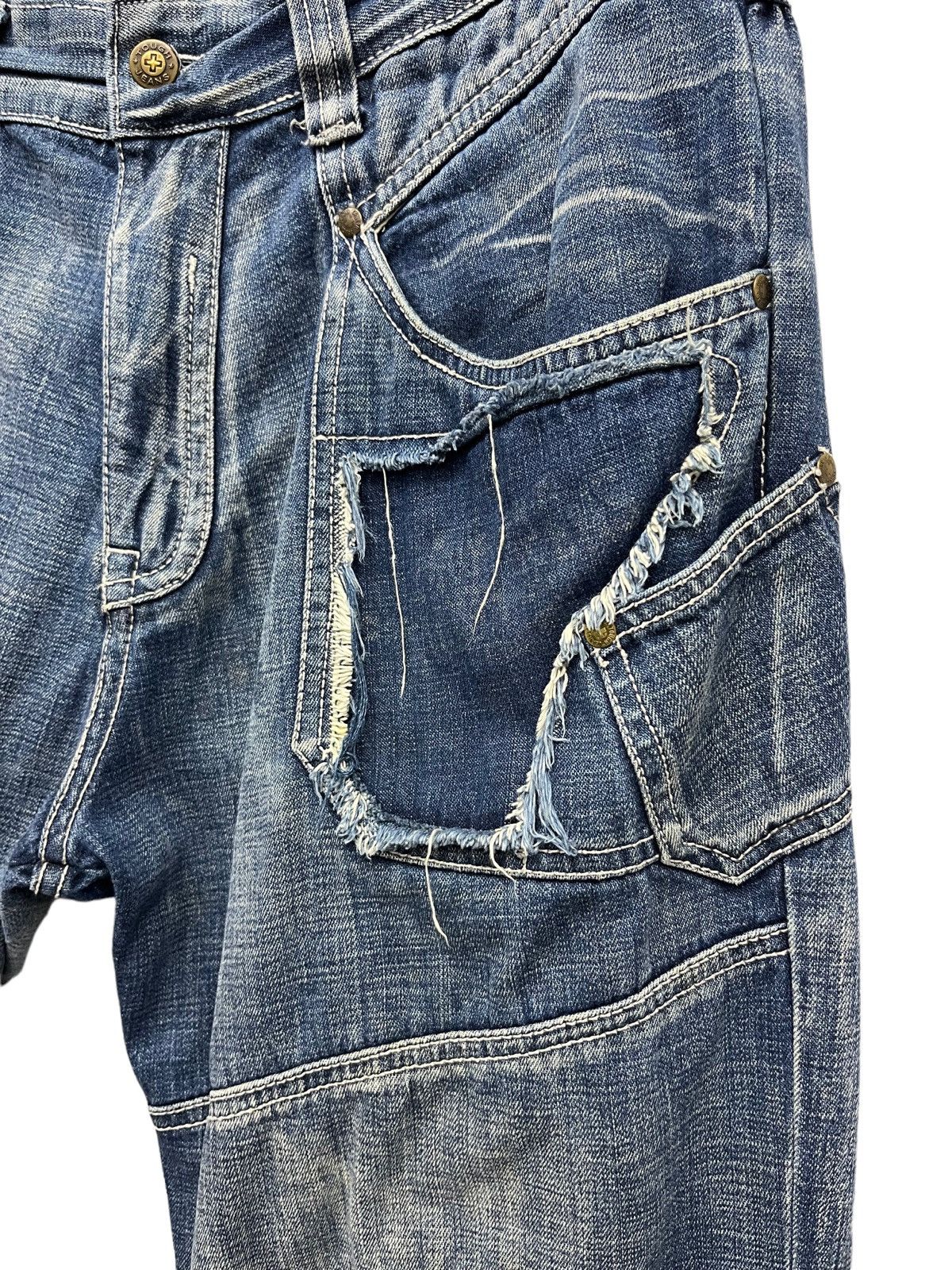 Other FYE🔥TOUGH JEANSMITH Designer Distressed Bartack Denim Pants Size US 34 / EU 50 - 4 Thumbnail