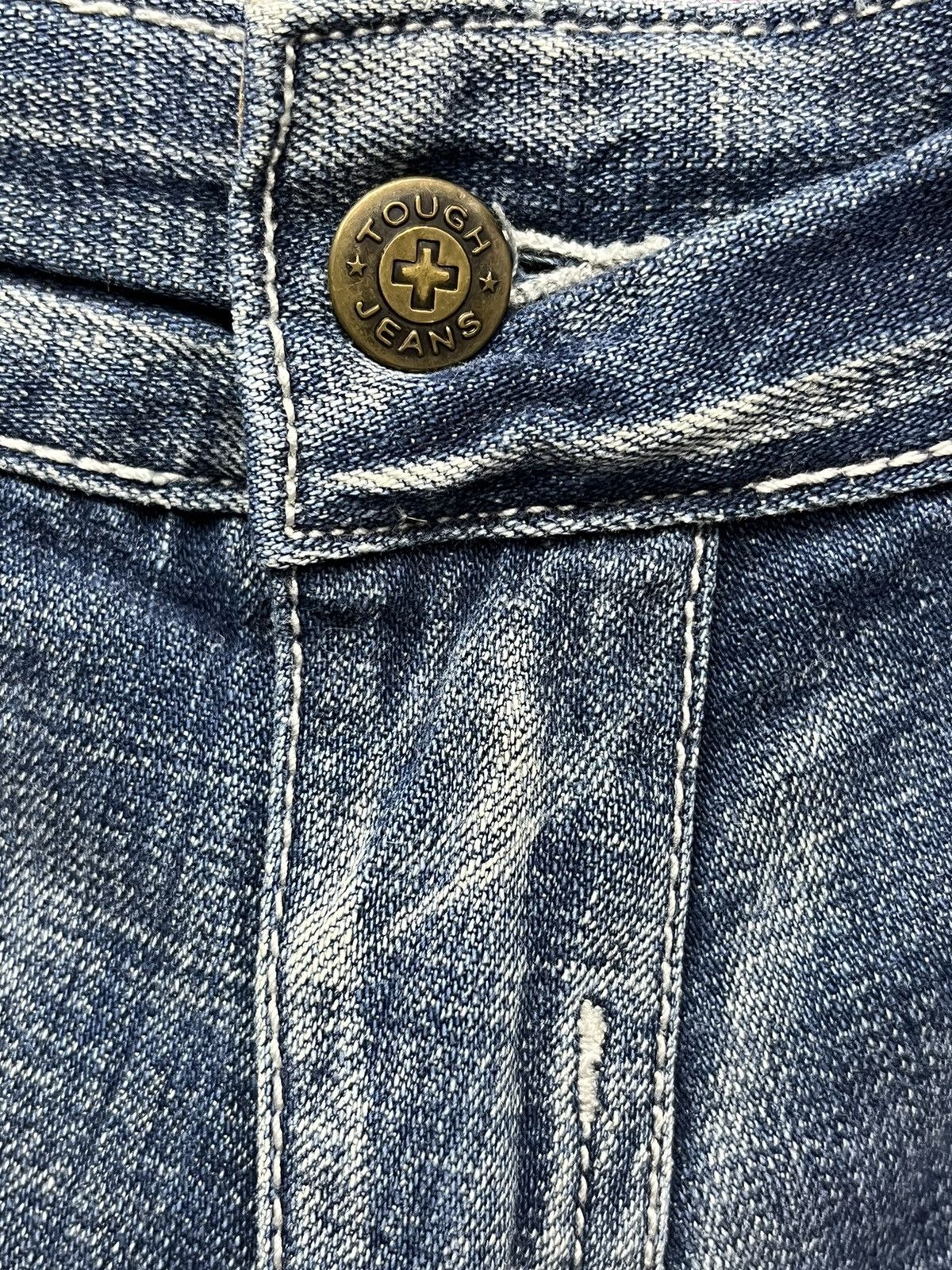 Other FYE🔥TOUGH JEANSMITH Designer Distressed Bartack Denim Pants Size US 34 / EU 50 - 7 Thumbnail