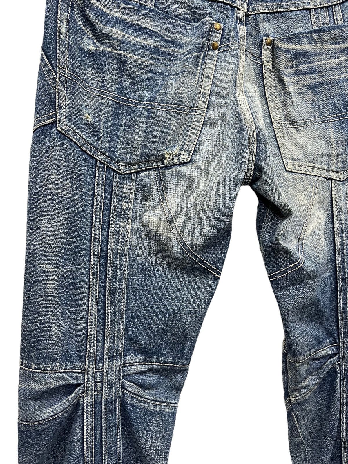 Other FYE🔥TOUGH JEANSMITH Designer Distressed Bartack Denim Pants Size US 34 / EU 50 - 12 Thumbnail