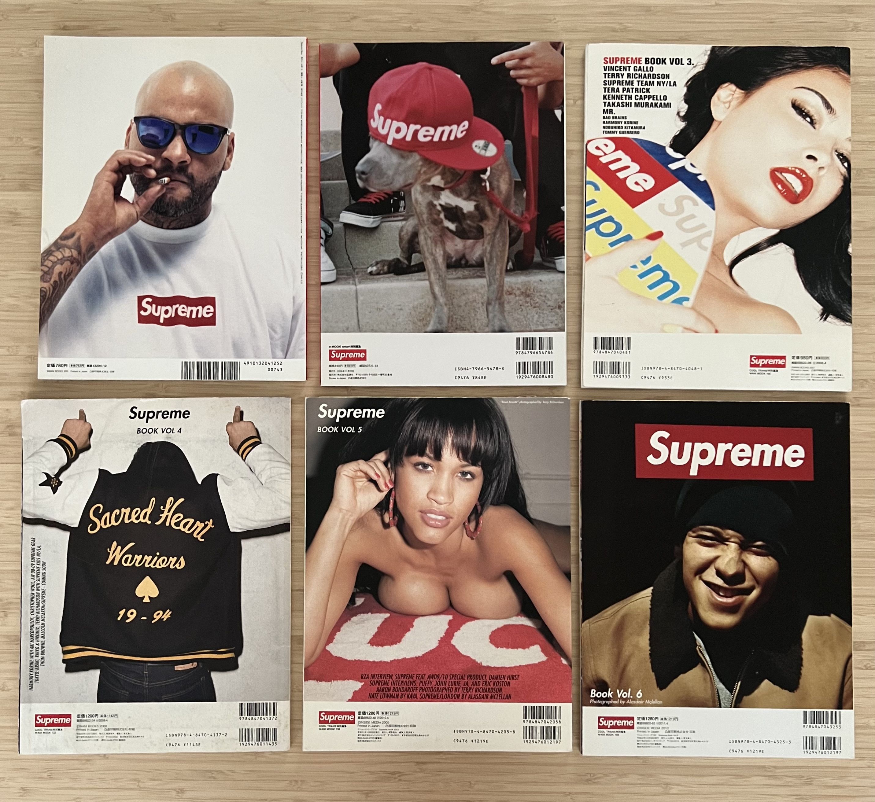 Supreme SUPREME BOOK COMPLETE SET VOL 1 2 3 4 5 & 6 w/ STICKERS 