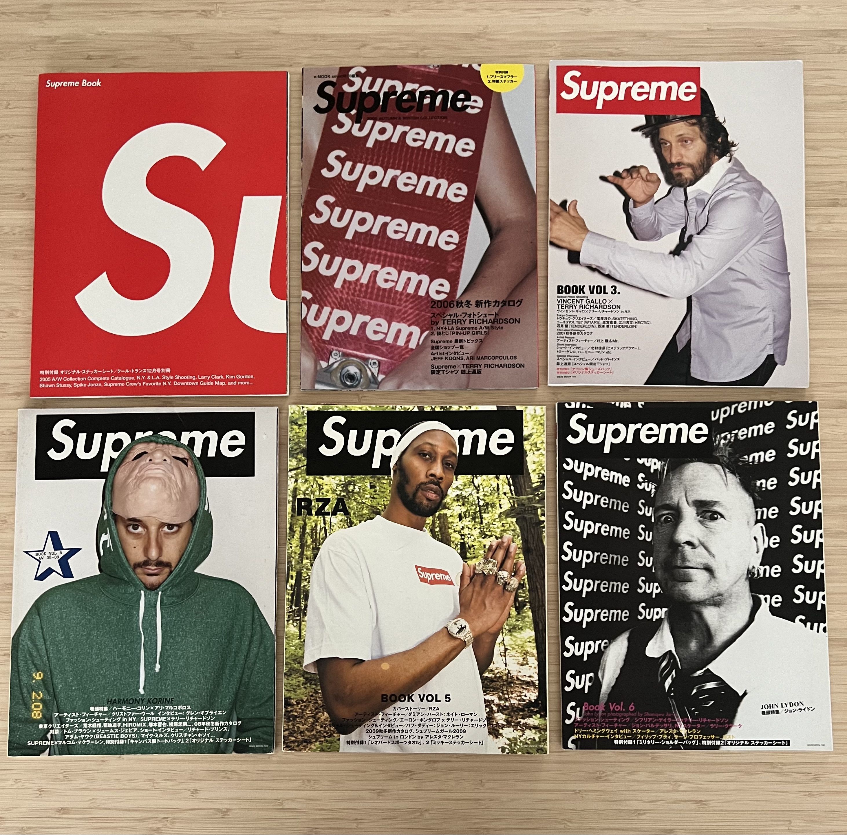 Supreme SUPREME BOOK COMPLETE SET VOL 1 2 3 4 5 & 6 w/ STICKERS 