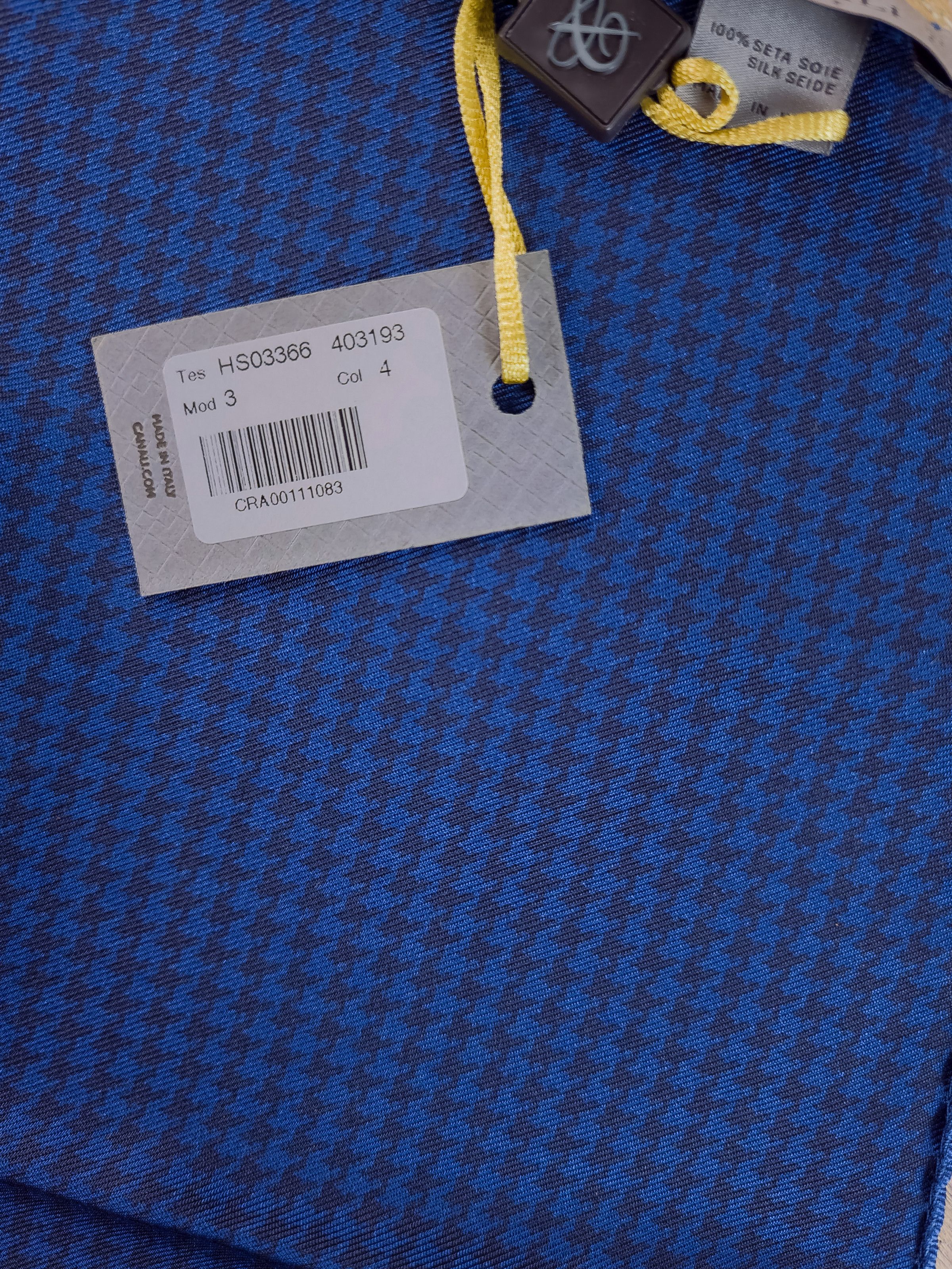 Canali CANALI blue polka dots houndstooth print silk pocket square Size ONE SIZE - 5 Thumbnail