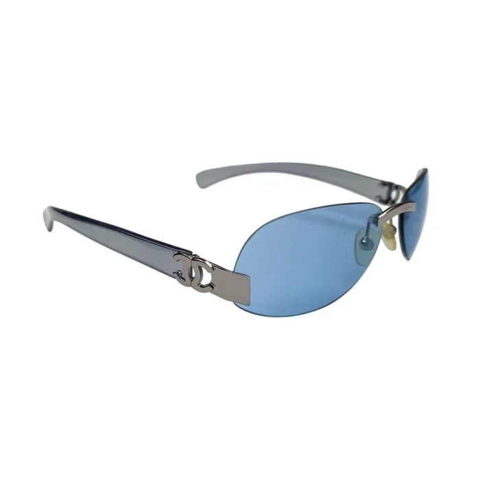 Chanel Rare Chanel CC Logo Blue Tinted Sunglasses