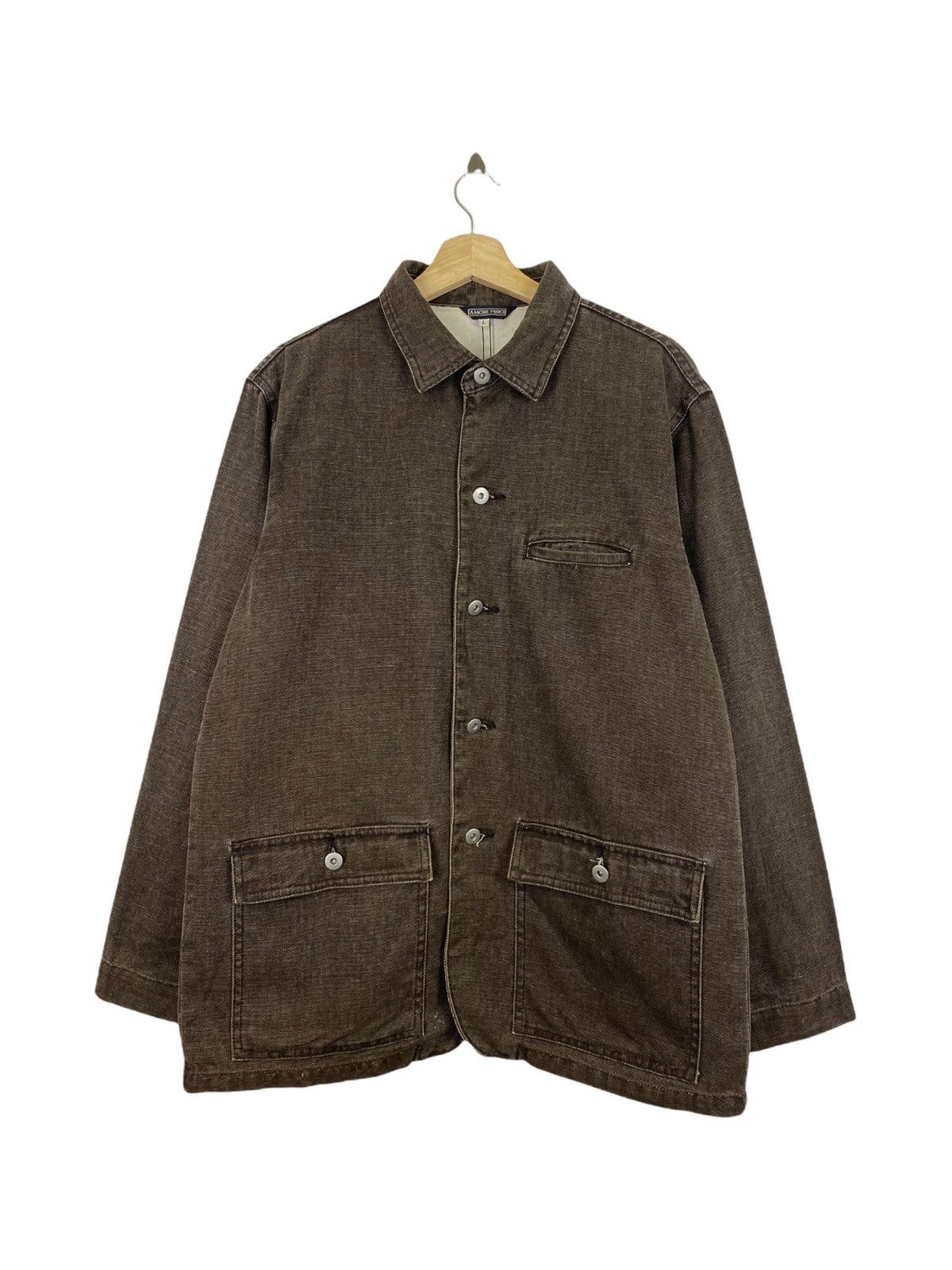Japanese Brand × Vintage Vintage amori puro khakis worker jacket Size US L / EU 52-54 / 3 - 1 Thumbnail