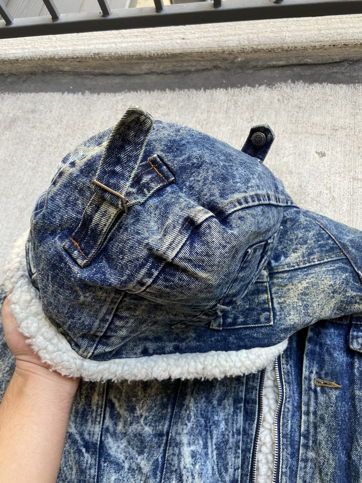 Levi's × Levi's Vintage Clothing × Vintage Vintage 80’s Levi’s Sherpa Hooded Denim Jean Jacket Blue Size US S / EU 44-46 / 1 - 5 Thumbnail