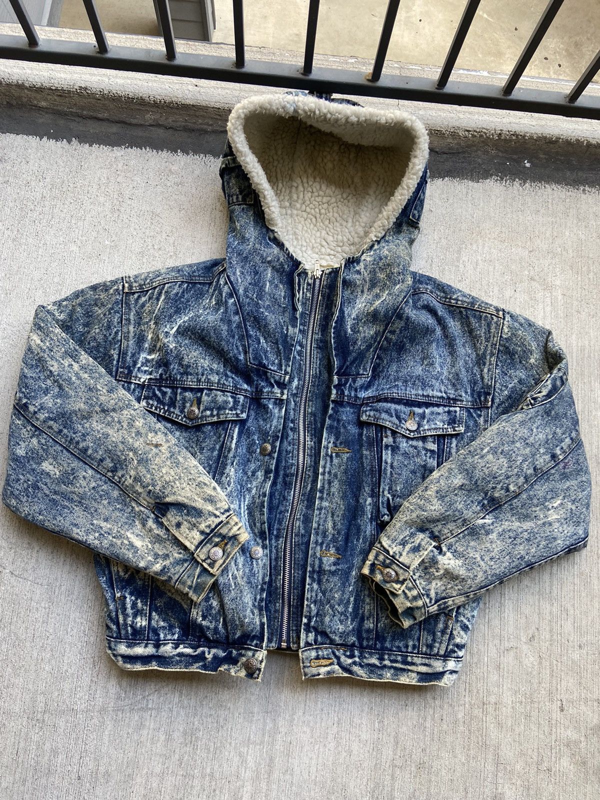Levi's × Levi's Vintage Clothing × Vintage Vintage 80’s Levi’s Sherpa Hooded Denim Jean Jacket Blue Size US S / EU 44-46 / 1 - 2 Thumbnail