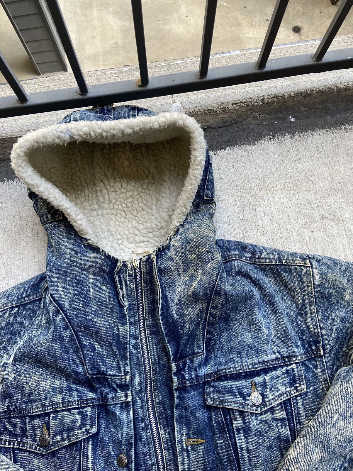 Levi's × Levi's Vintage Clothing × Vintage Vintage 80’s Levi’s Sherpa Hooded Denim Jean Jacket Blue Size US S / EU 44-46 / 1 - 3 Thumbnail