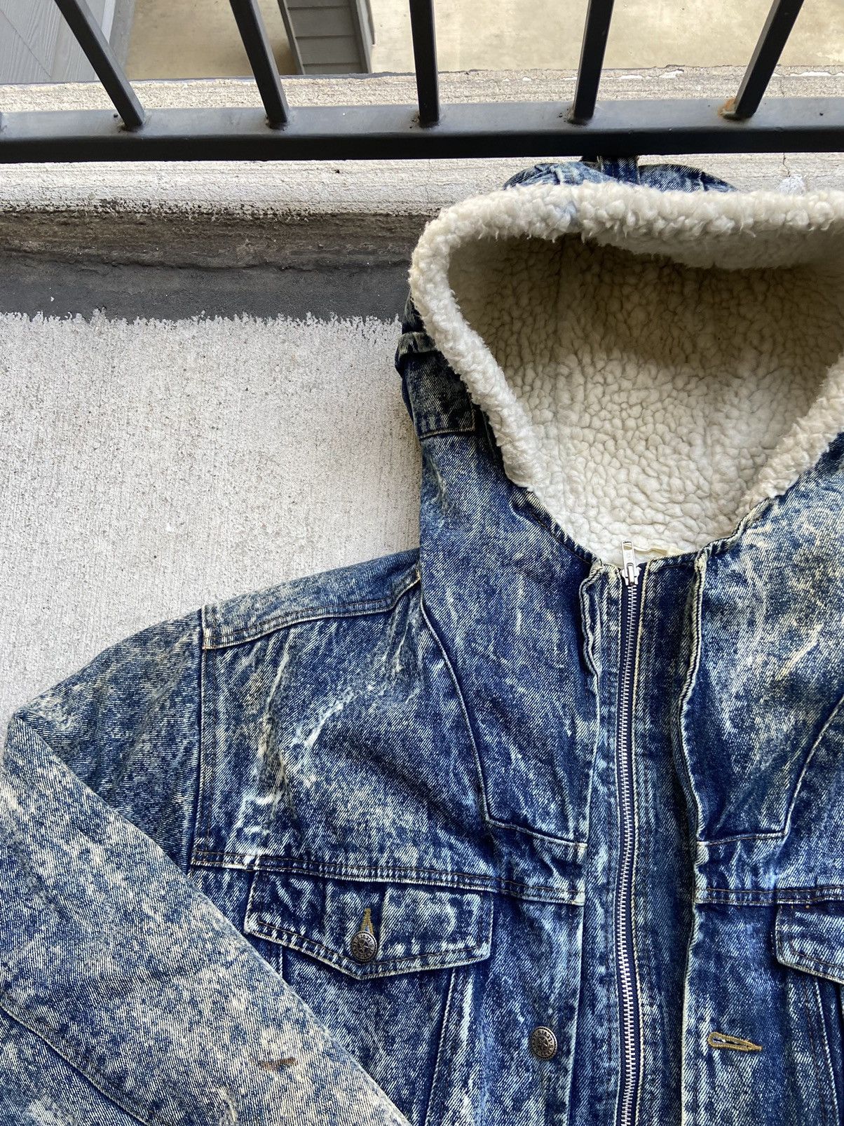 Levi's × Levi's Vintage Clothing × Vintage Vintage 80’s Levi’s Sherpa Hooded Denim Jean Jacket Blue Size US S / EU 44-46 / 1 - 11 Thumbnail