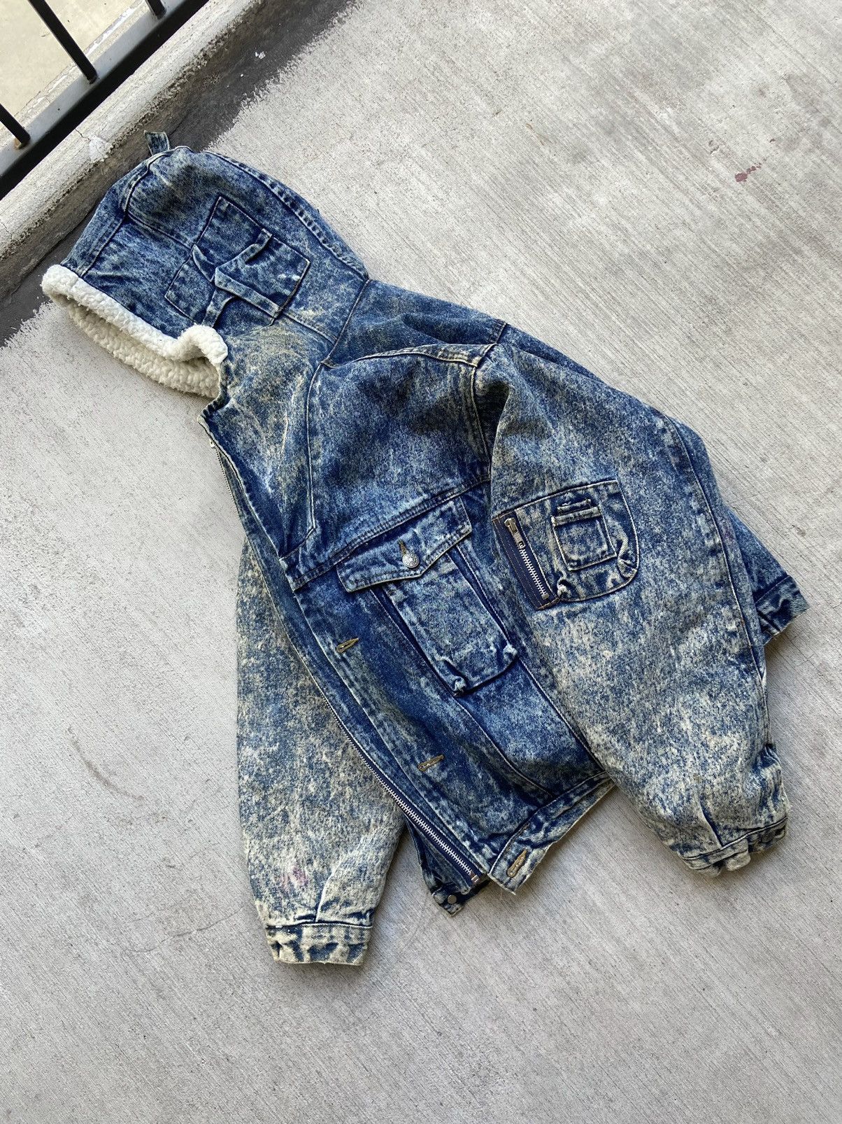 Levi's × Levi's Vintage Clothing × Vintage Vintage 80’s Levi’s Sherpa Hooded Denim Jean Jacket Blue Size US S / EU 44-46 / 1 - 7 Thumbnail