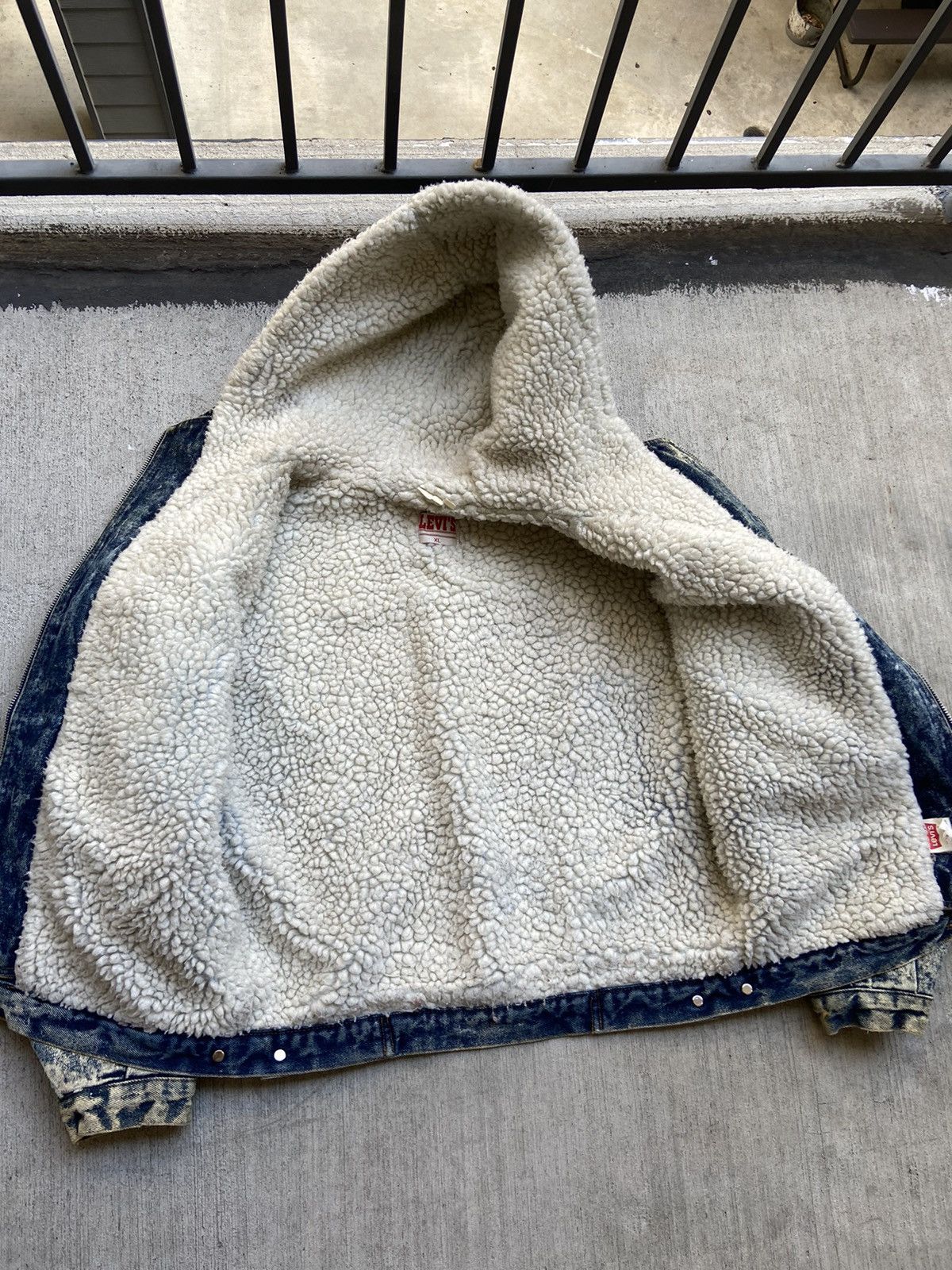 Levi's × Levi's Vintage Clothing × Vintage Vintage 80’s Levi’s Sherpa Hooded Denim Jean Jacket Blue Size US S / EU 44-46 / 1 - 13 Thumbnail
