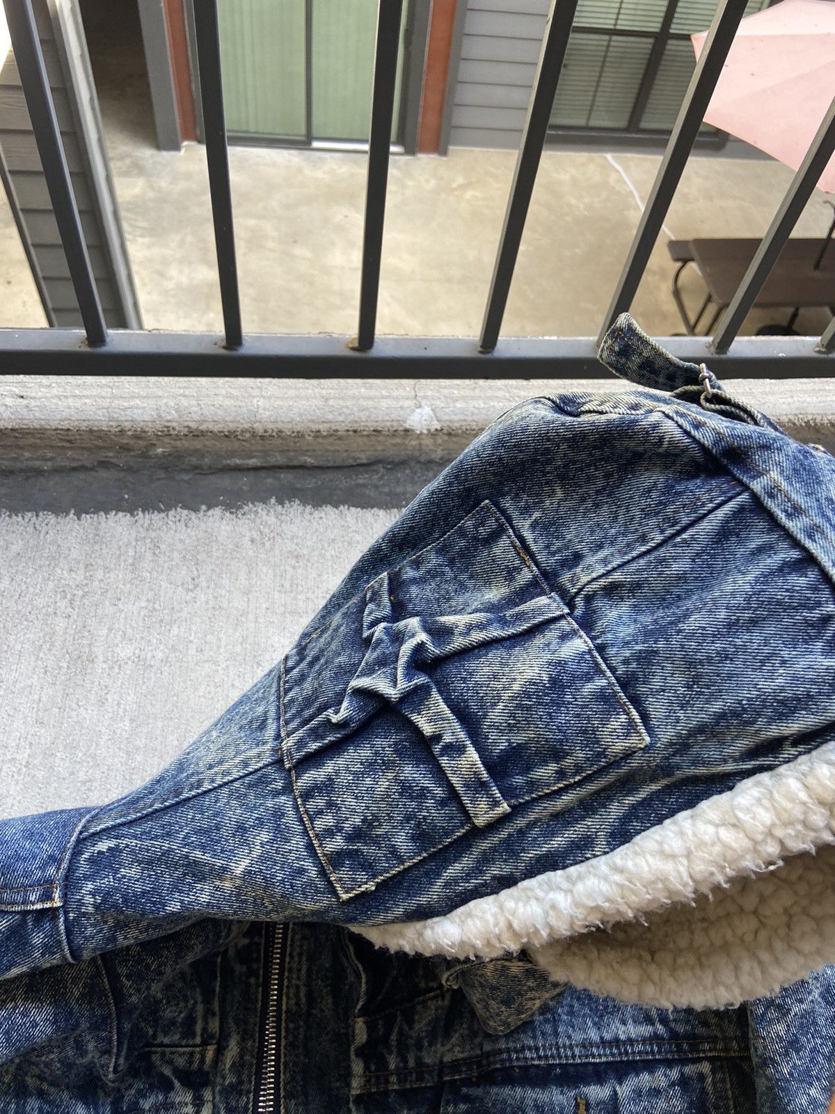 Levi's × Levi's Vintage Clothing × Vintage Vintage 80’s Levi’s Sherpa Hooded Denim Jean Jacket Blue Size US S / EU 44-46 / 1 - 14 Thumbnail