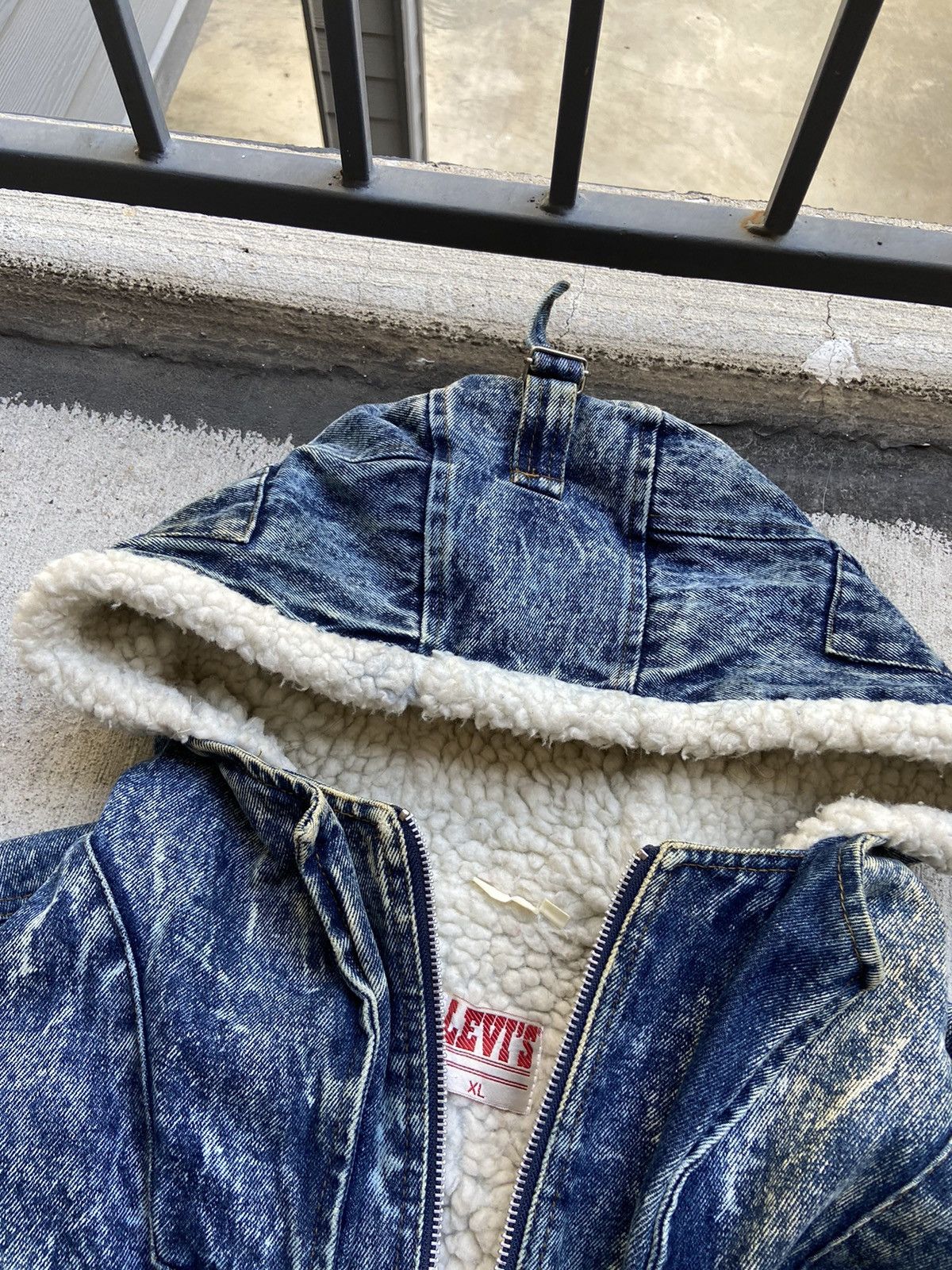 Levi's × Levi's Vintage Clothing × Vintage Vintage 80’s Levi’s Sherpa Hooded Denim Jean Jacket Blue Size US S / EU 44-46 / 1 - 4 Thumbnail