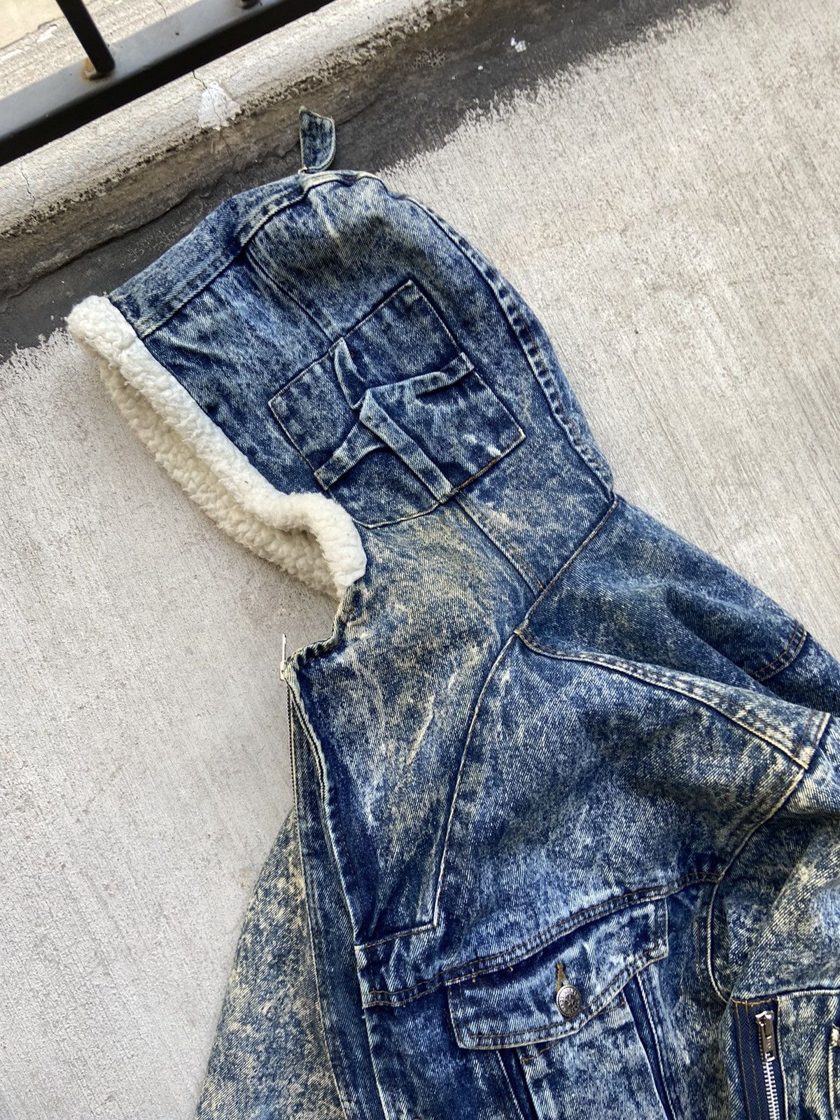 Levi's × Levi's Vintage Clothing × Vintage Vintage 80’s Levi’s Sherpa Hooded Denim Jean Jacket Blue Size US S / EU 44-46 / 1 - 12 Thumbnail