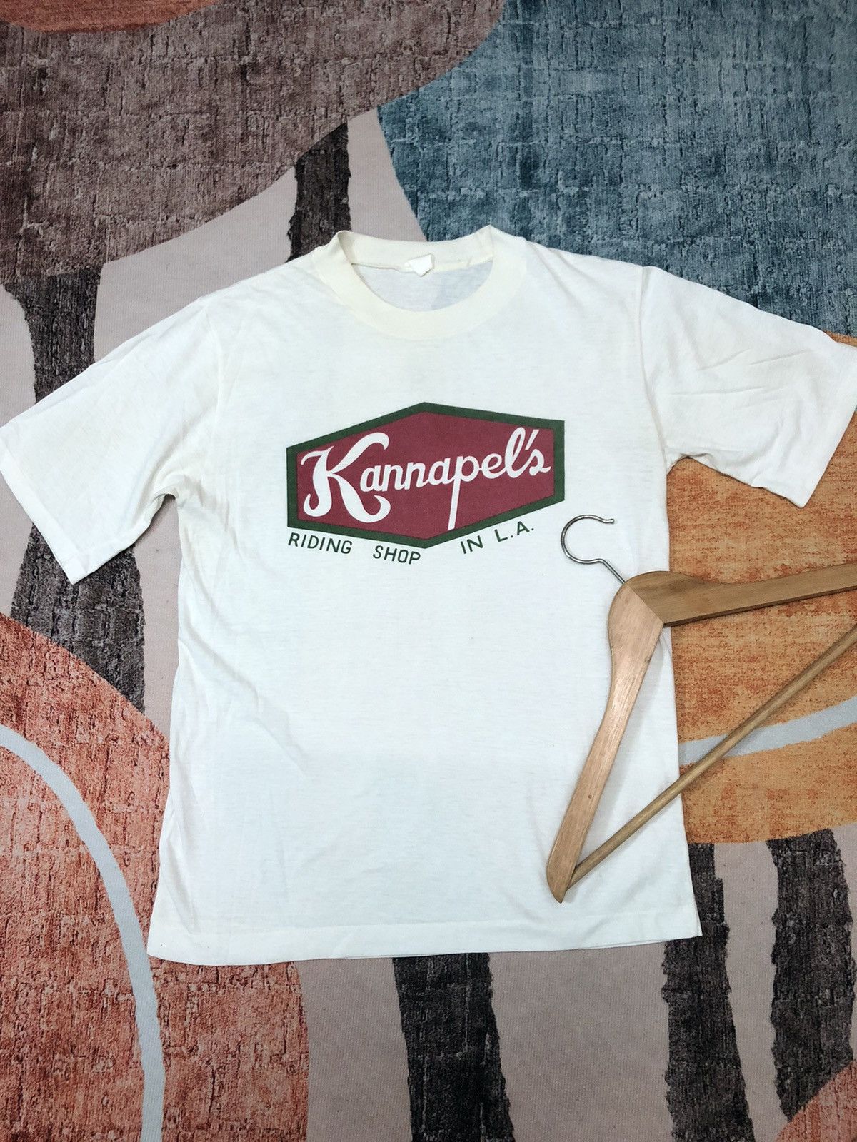image of Art x Riding High Tokyo Vintage Kannapel’S Riding Shop In L.a Paperthin Shirt in White (Size Small)