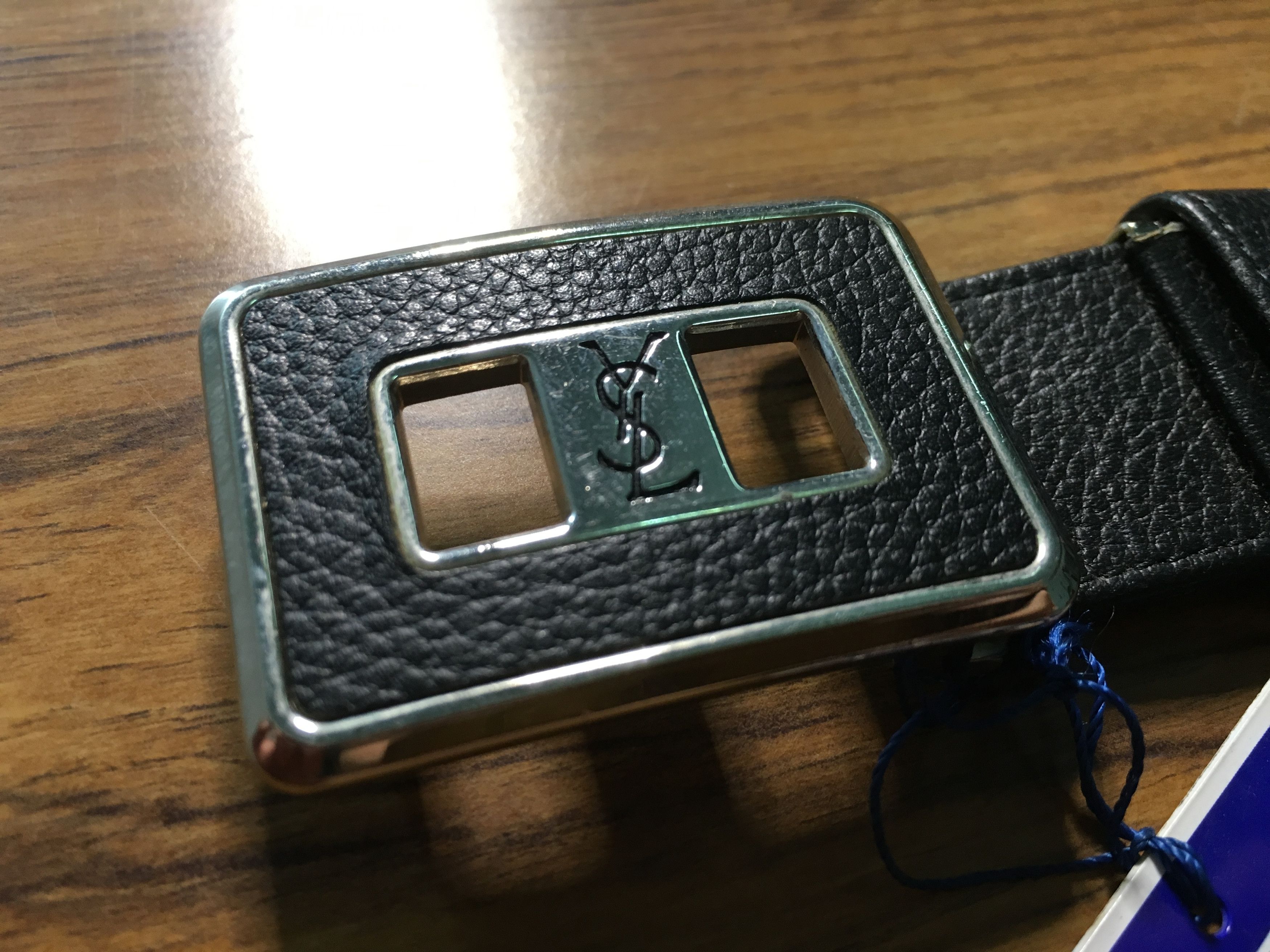NWT Yves Saint Laurent Belt Buckle Leather YSL logo
