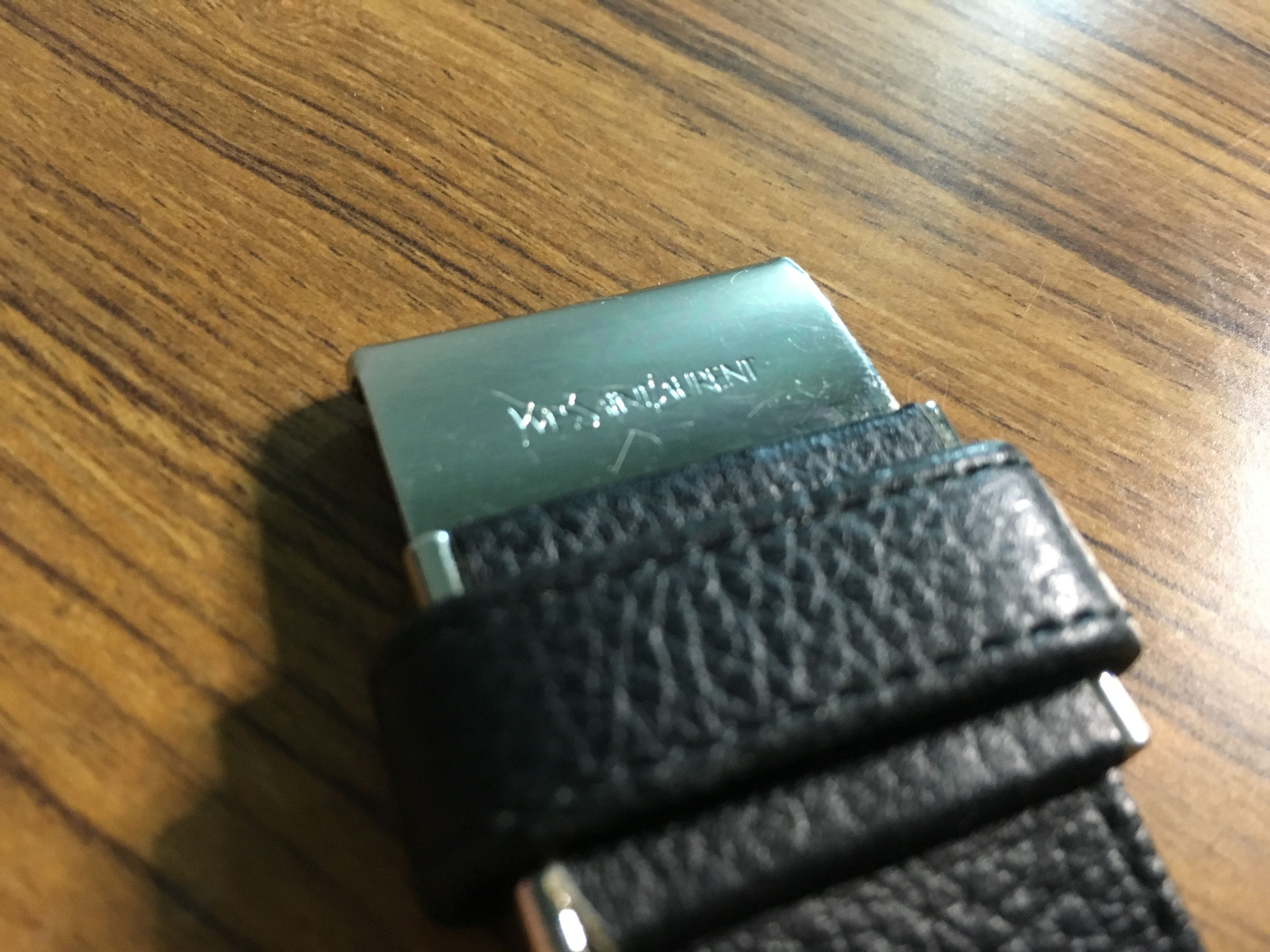 NWT Yves Saint Laurent Belt Buckle Leather YSL logo