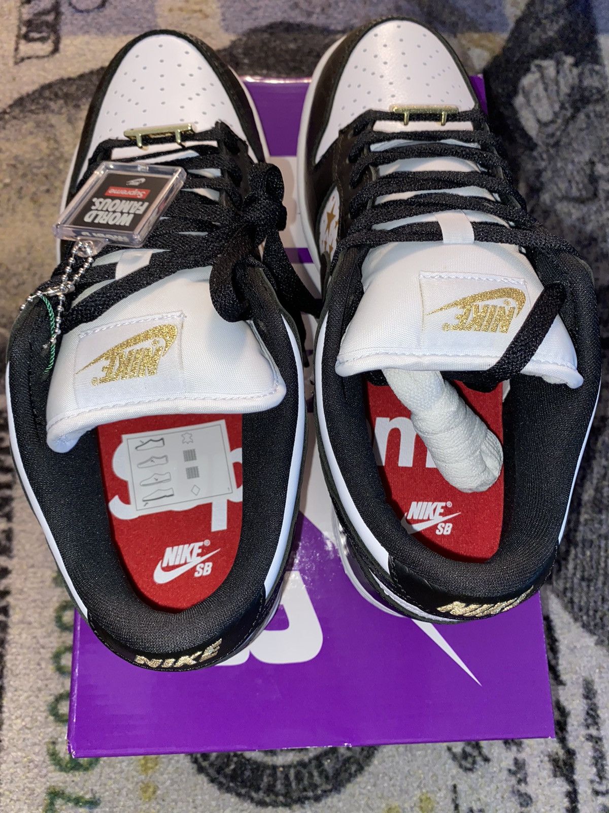 Nike × Supreme Nike SB Dunk Low Supreme Stars Black (2021) Size US 8.5 / EU 41-42 - 5 Thumbnail